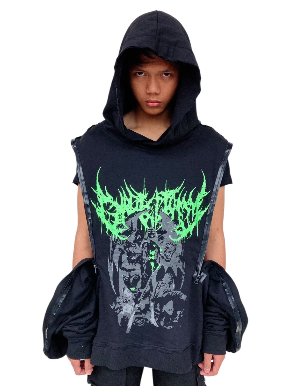 20471120 2000s Yoikadakada - PVC Metal Hoodie Size US M / EU 48-50 / 2 - 7 Thumbnail