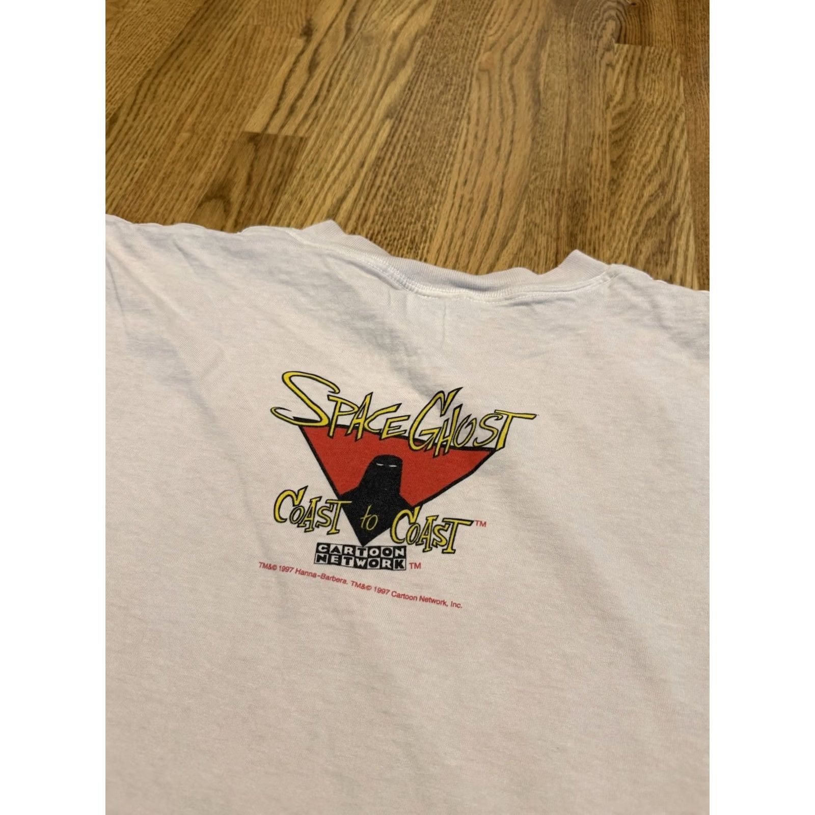 Vintage VINTAGE Space Ghost Coast Spank Ray T Shirt XL Mens 90s Cream Short Sleeve Cartoon Network Size US XL / EU 56 / 4 - 7 Thumbnail
