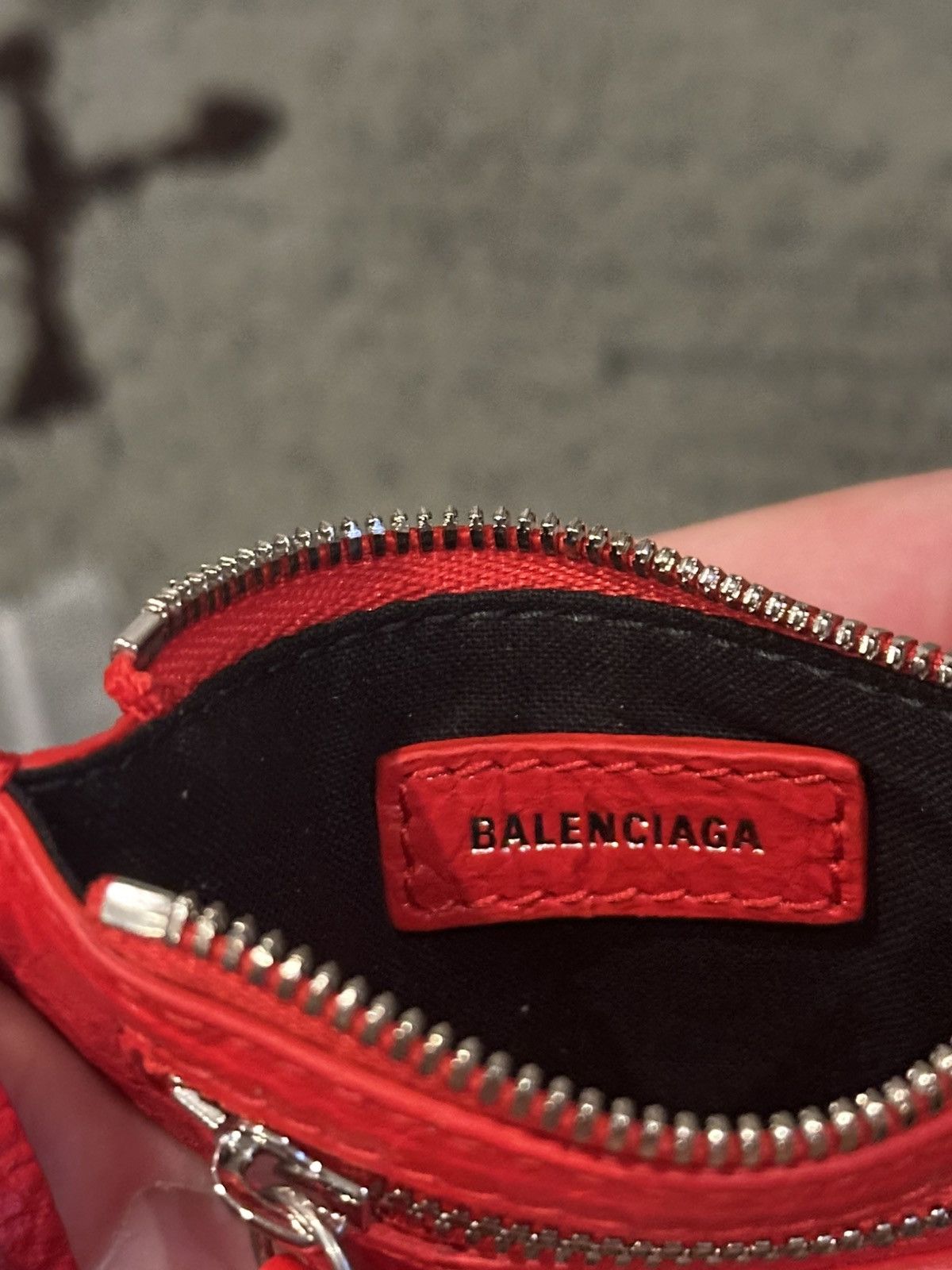 Balenciaga Red Le Cagole Coin Holder in Arena Lambskin Size ONE SIZE - 8 Thumbnail