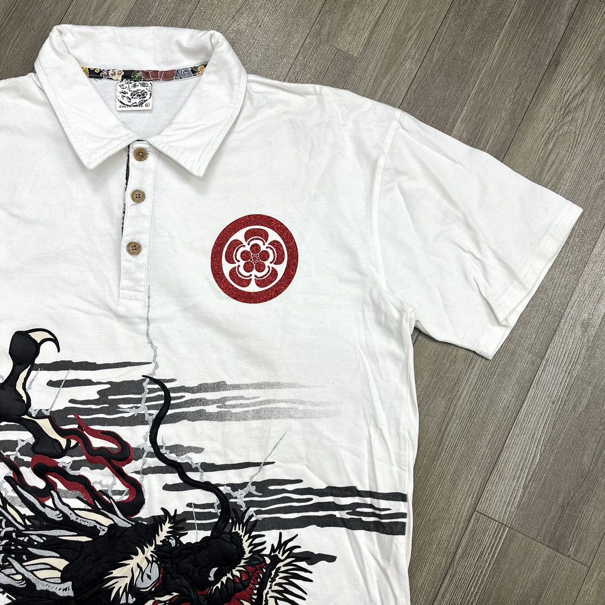 Japanese Brand Cute All Sukajan Dragon Sakura Polo Shirt Size US L / EU 52-54 / 3 - 18 Thumbnail
