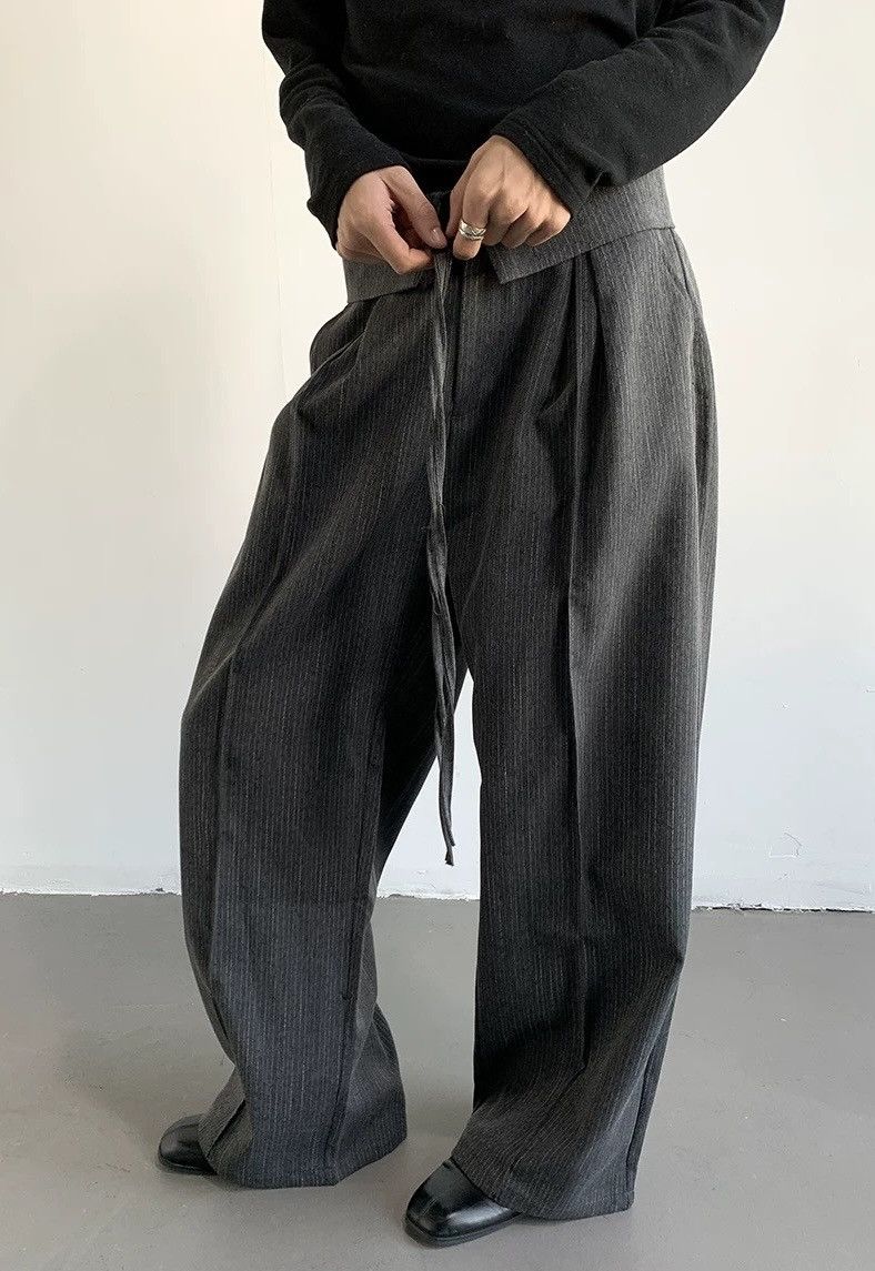 Japanese Brand × Vintage Cleanfit retro folded flap waist pinstriped pleated pants Size US 34 / EU 50 - 6 Thumbnail