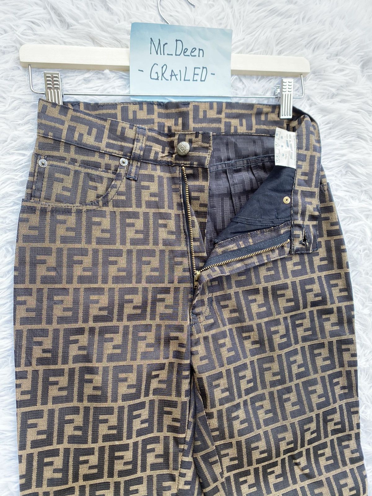 Fendi Vintage Fendi Zucca Monogram Pants FF Logo Size US 26 / EU 42 - 20 Thumbnail