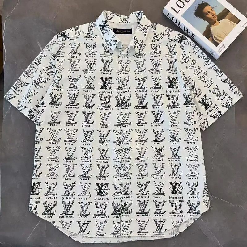 Louis Vuitton Louis Vuitton Summer White Cotton Short Sleeve Shirt 0089 Size US XXL / EU 58 / 5 - 1 Thumbnail