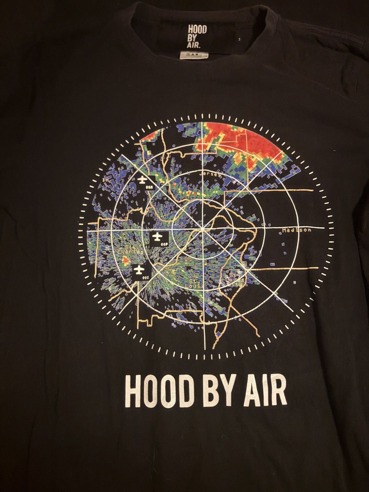 HBA HOOD BY AIR RADAR AIRPLANE LONG SLEEVE TEE Y2K