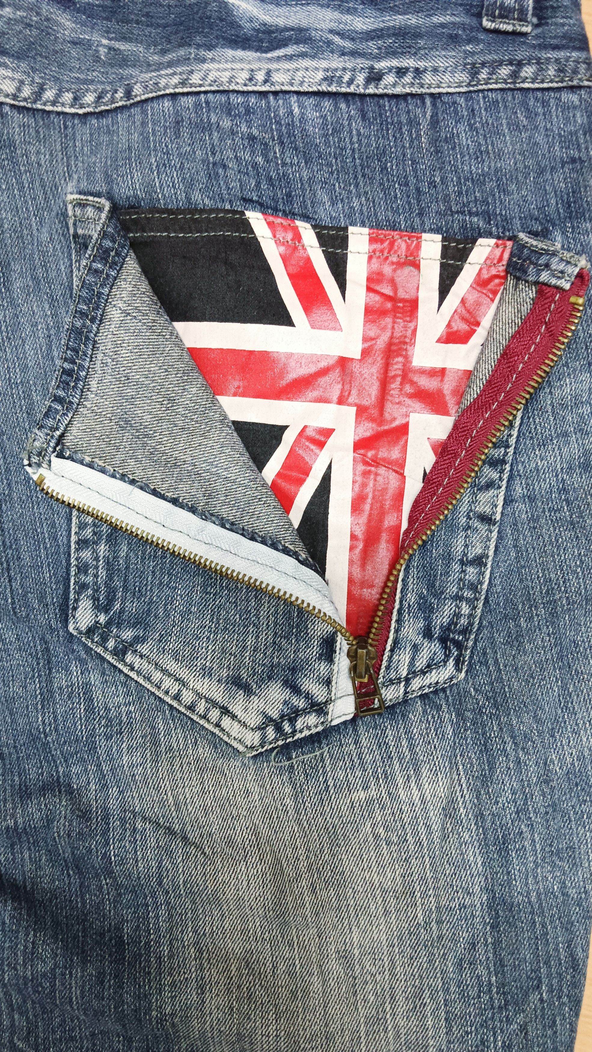 Tornado Mart 💥Jack Serika💥 Union Jack Punk Skull Flare Denim Size US 32 / EU 48 - 14 Thumbnail
