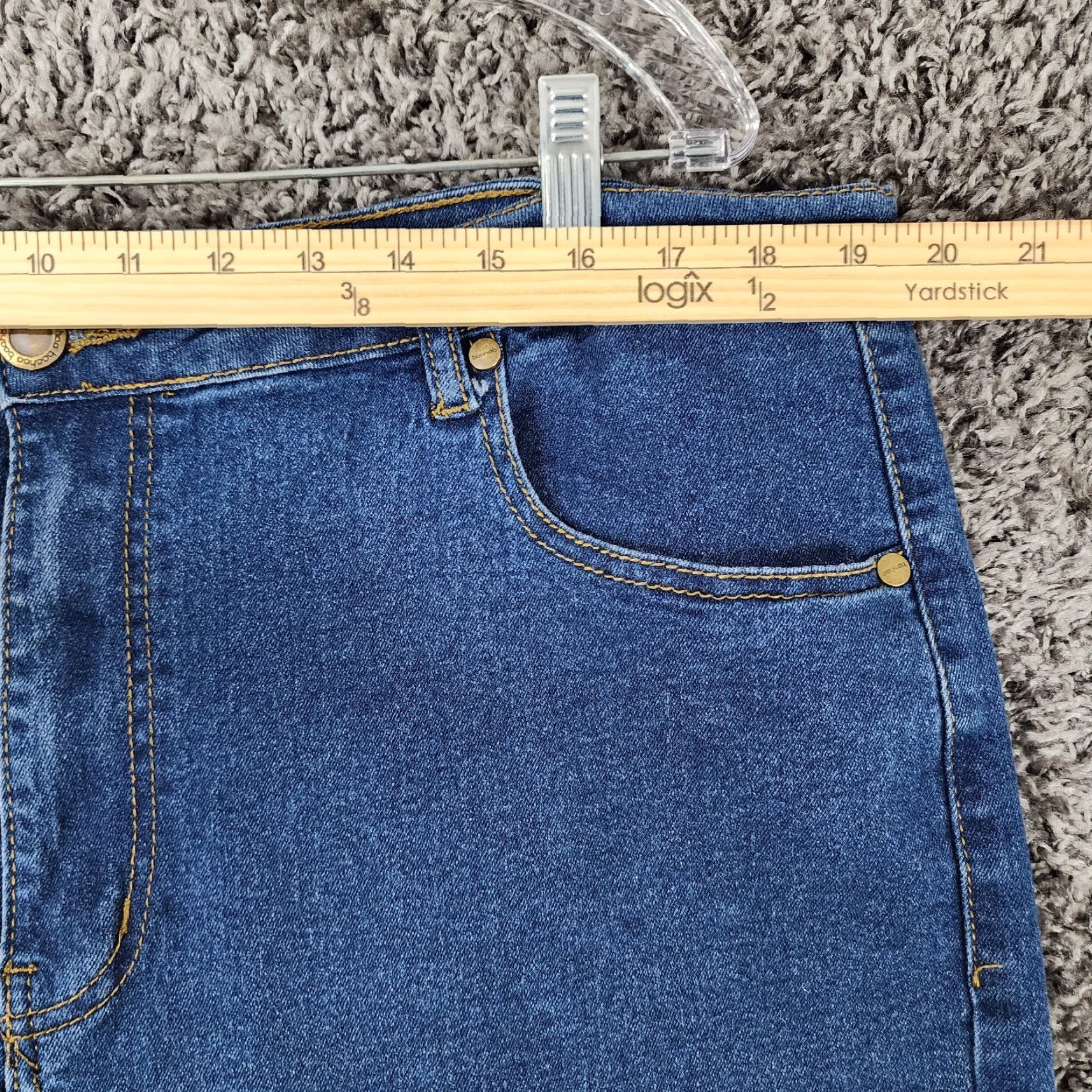 Boohoo BOOHOO Plus Distressed Tapered Jeans Size 18 Blue Womens Size 40" / US 18 - 4 Thumbnail