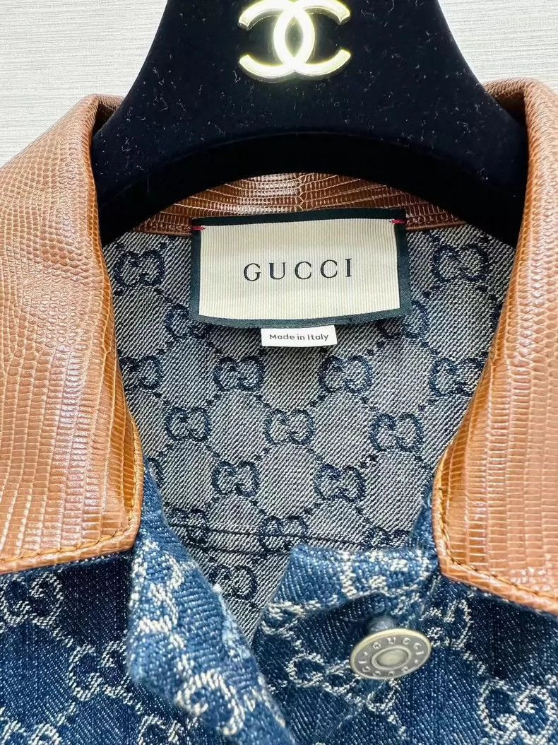 Gucci Gucci Logo Denim Jacket with Leather Collar-2506 Size US M / EU 48-50 / 2 - 2 Thumbnail