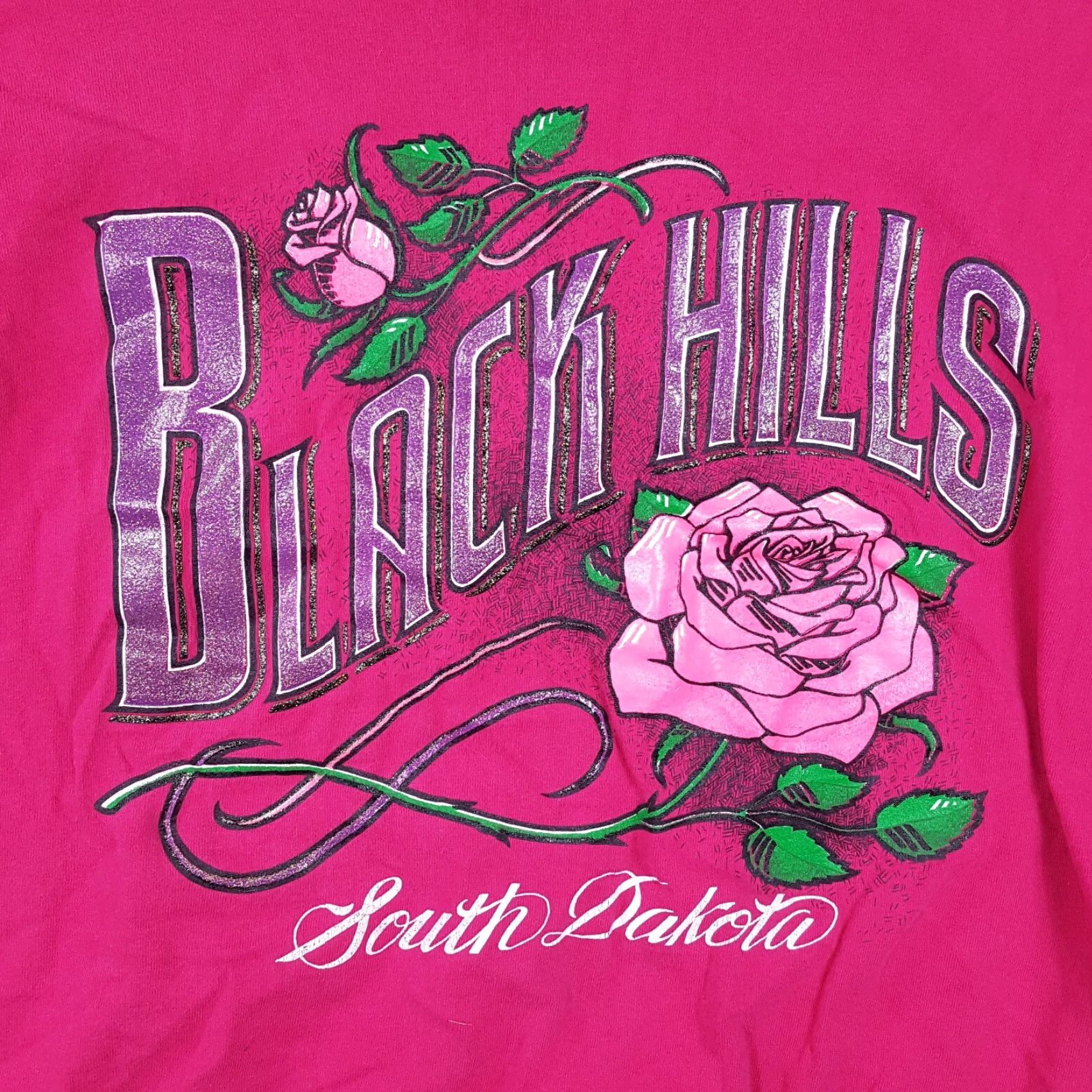 Fruit Of The Loom VINTAGE Fruit of the Loom 90s Pink Rose Biker T-Shirt Women's XL Grunge Retro Classic Size XL / US 12-14 / IT 48-50 - 3 Thumbnail
