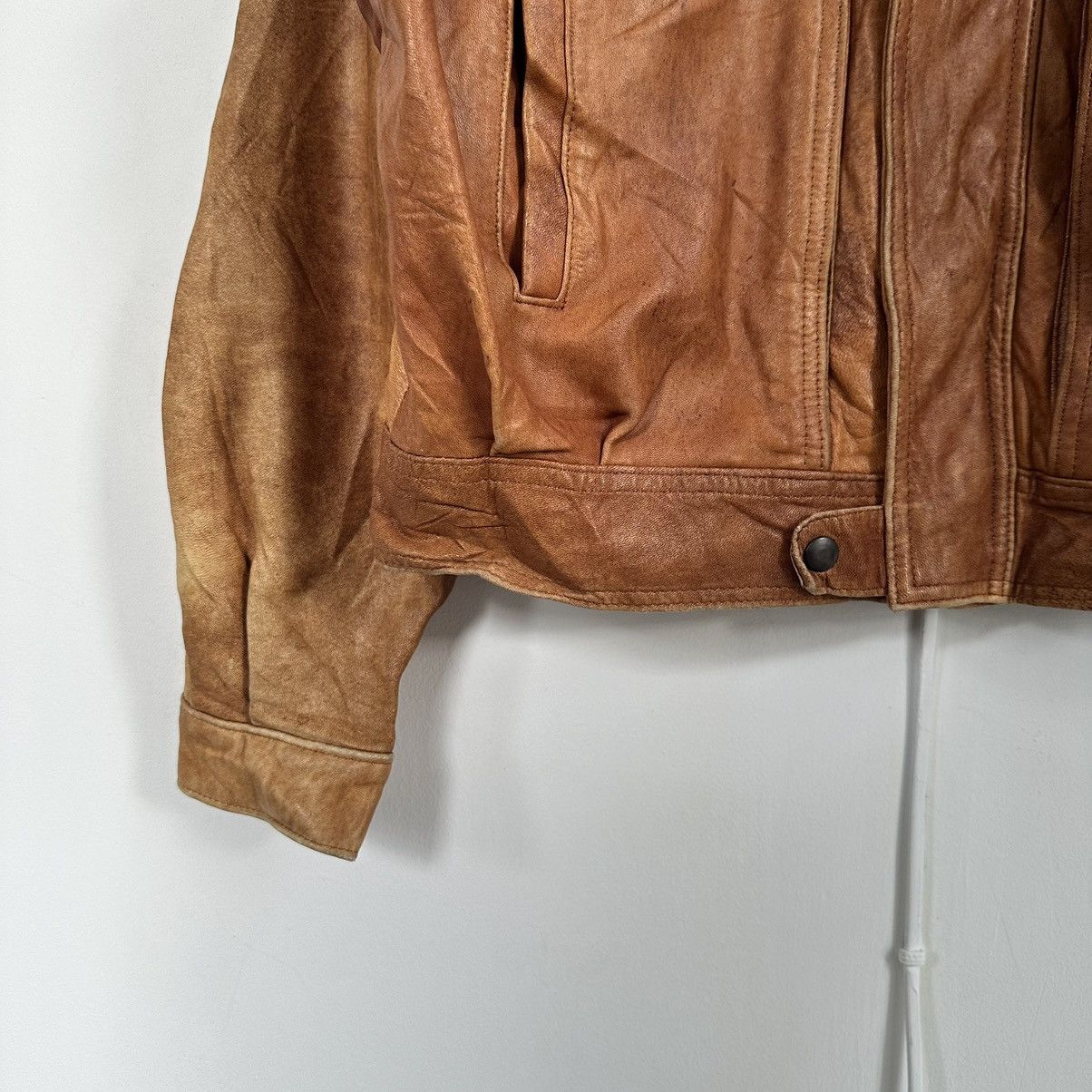 Vintage Vintage light Brown Leather jacket vintage y2k Size US XL / EU 56 / 4 - 10 Thumbnail