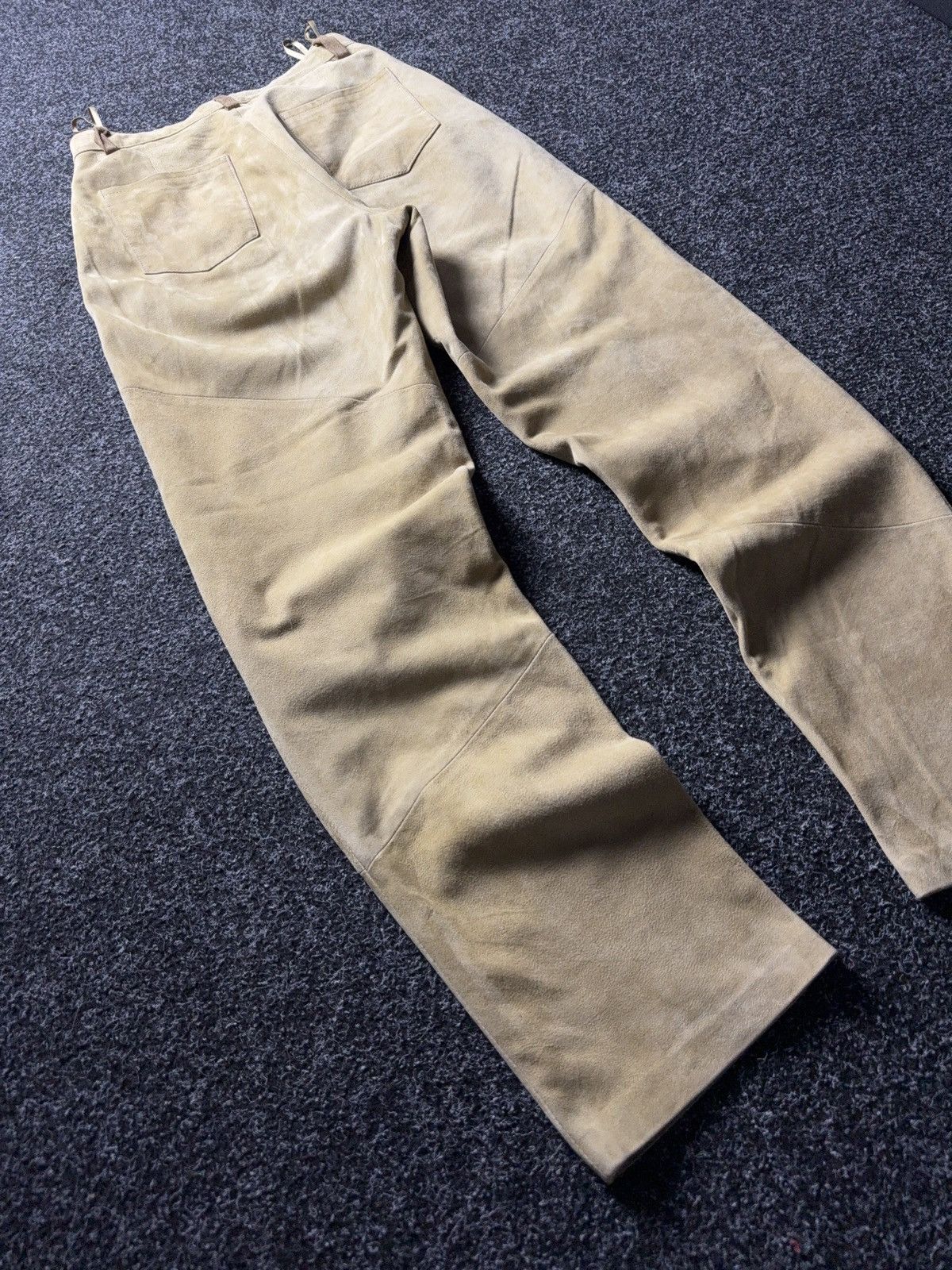 Genuine Leather Vintage 90s Western USA Soln Beige Suede Leather Pants EU38 Size 28" / US 6 / IT 42 - 14 Thumbnail
