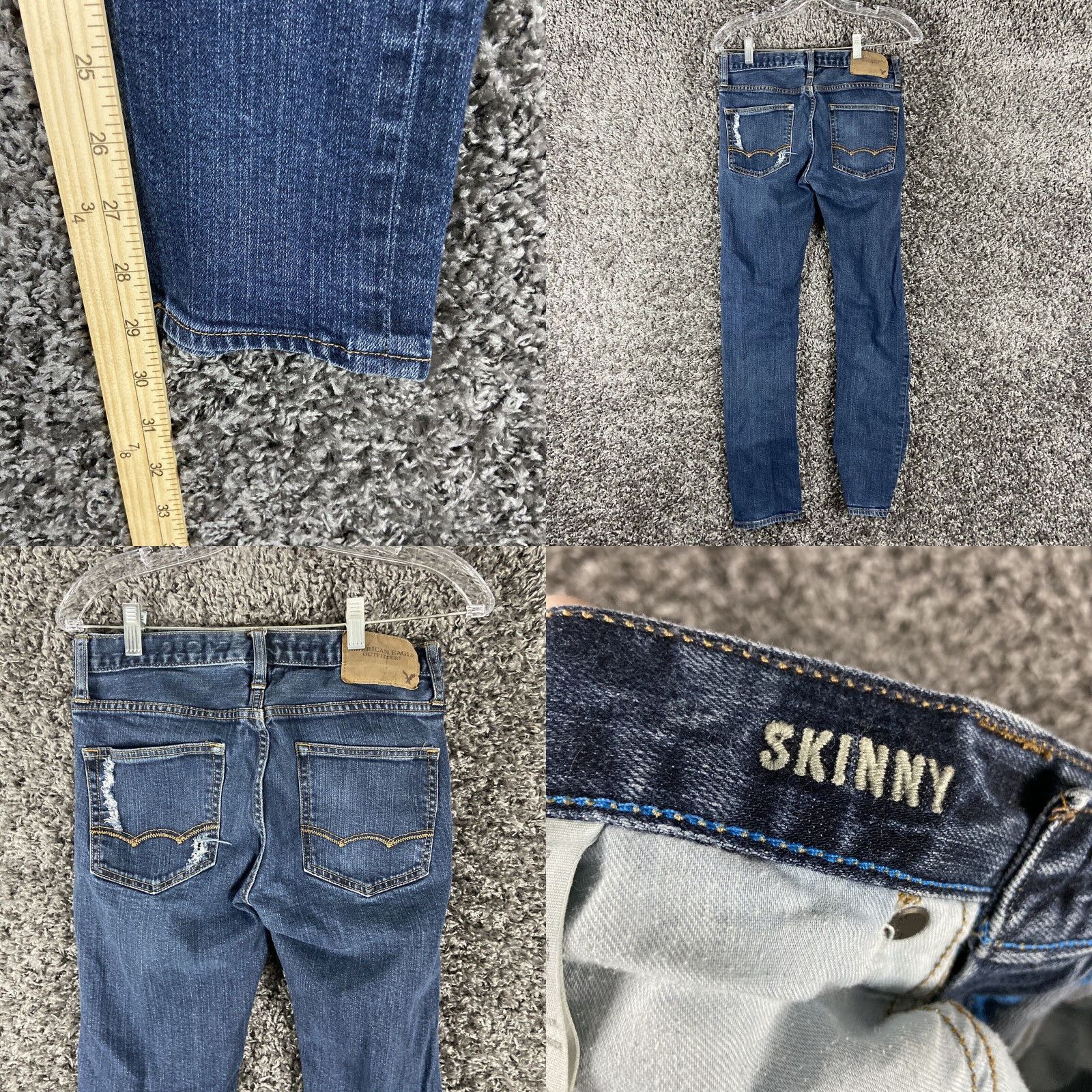 American Eagle Outfitters American Eagle Outfitters Jeans Adult Skinny 29x29 Blue Distressed Mens Size US 29 - 8 Thumbnail