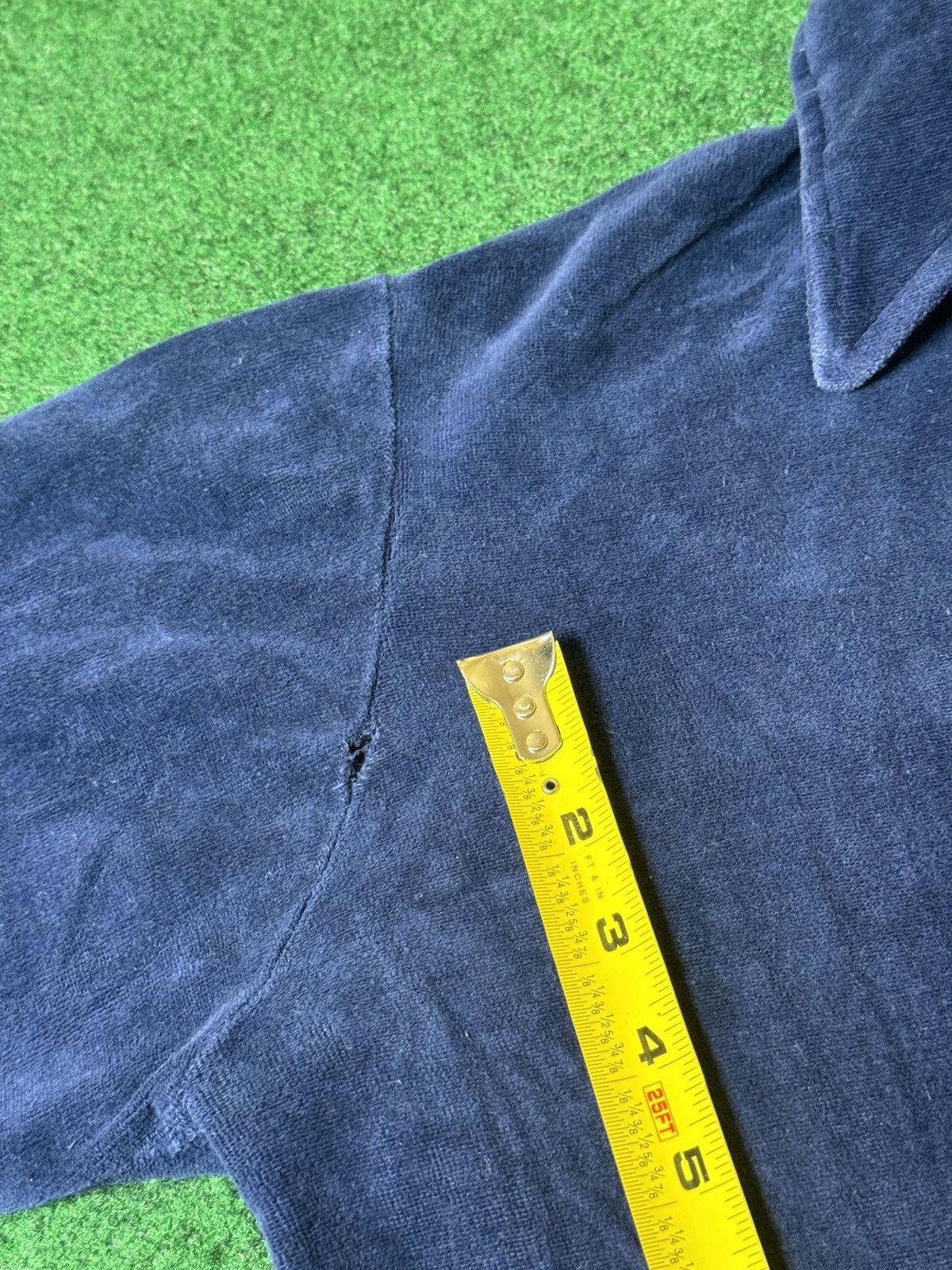 Jantzen × Vintage Vintage 70s Jantzen Blue Long Sleeve Blue Hippie Polo Shirt Size US M / EU 48-50 / 2 - 8 Thumbnail