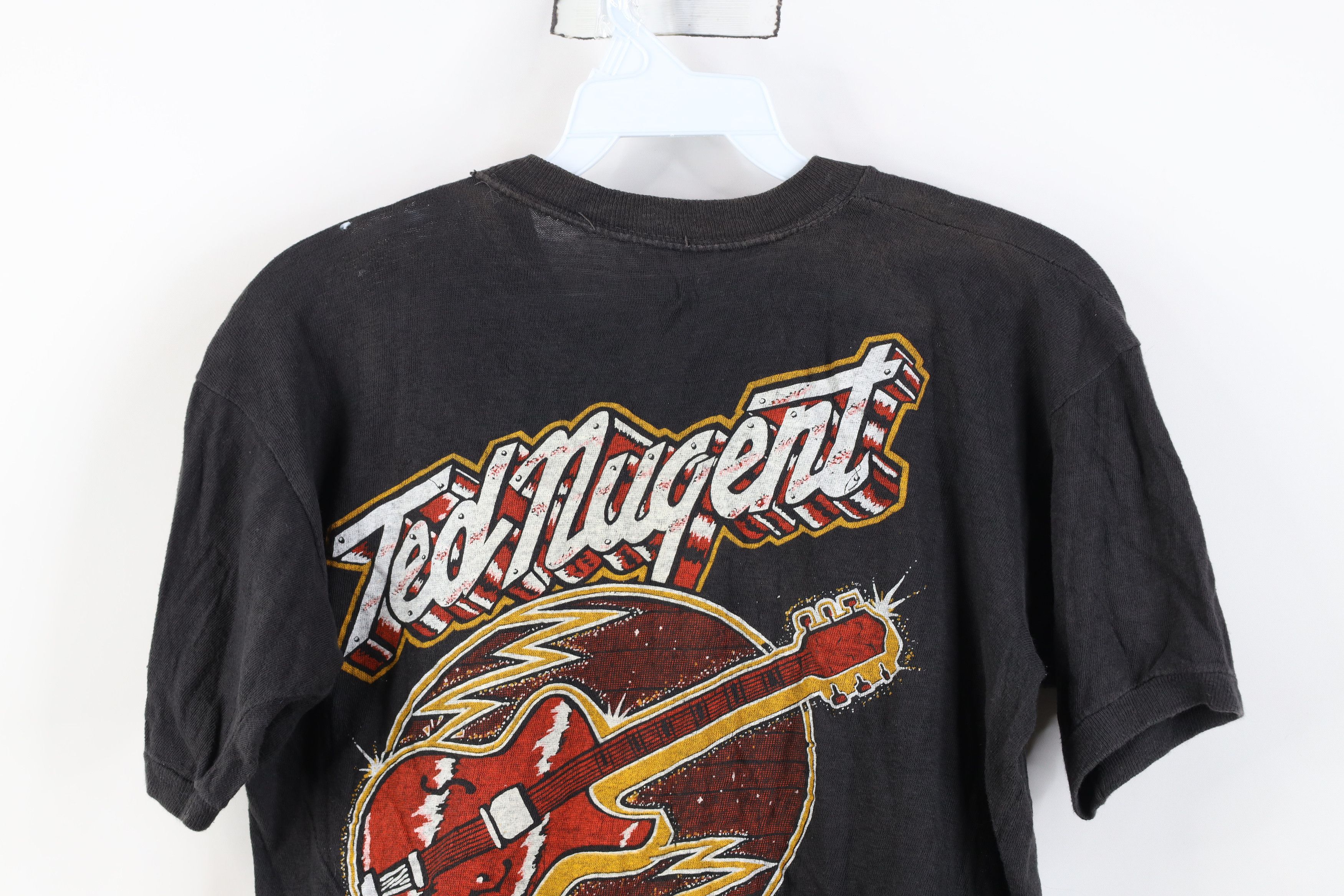 Vintage Vintage 80s Concert Tour Ted Nugent Band T-Shirt Black USA Size S / US 4 / IT 40 - 13 Thumbnail
