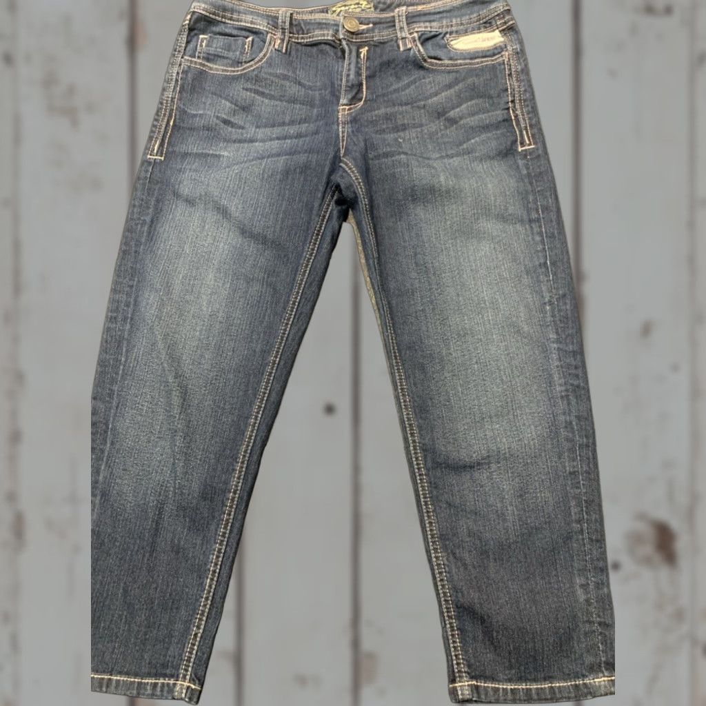 Vintage SEVEN 7 Women's Stretch Blue Capri Jeans Size 29 Low Rise Size 29" - 1 Thumbnail
