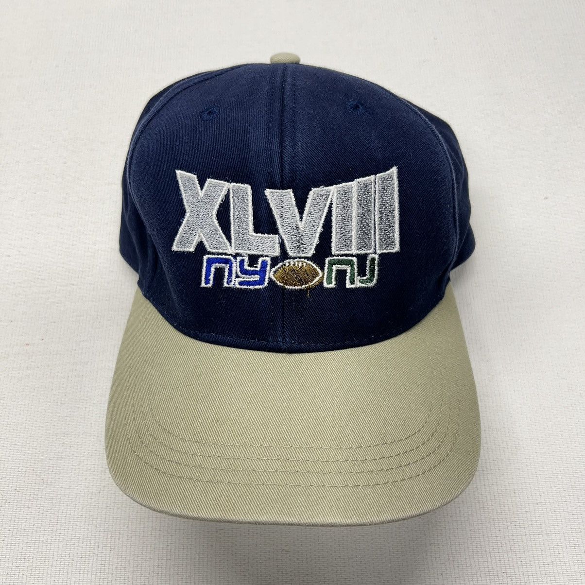 NFL Superbowl Hat Blue 2014 NFL Cap Strap XLVIII Football NJ NY Size ONE SIZE - 2 Thumbnail
