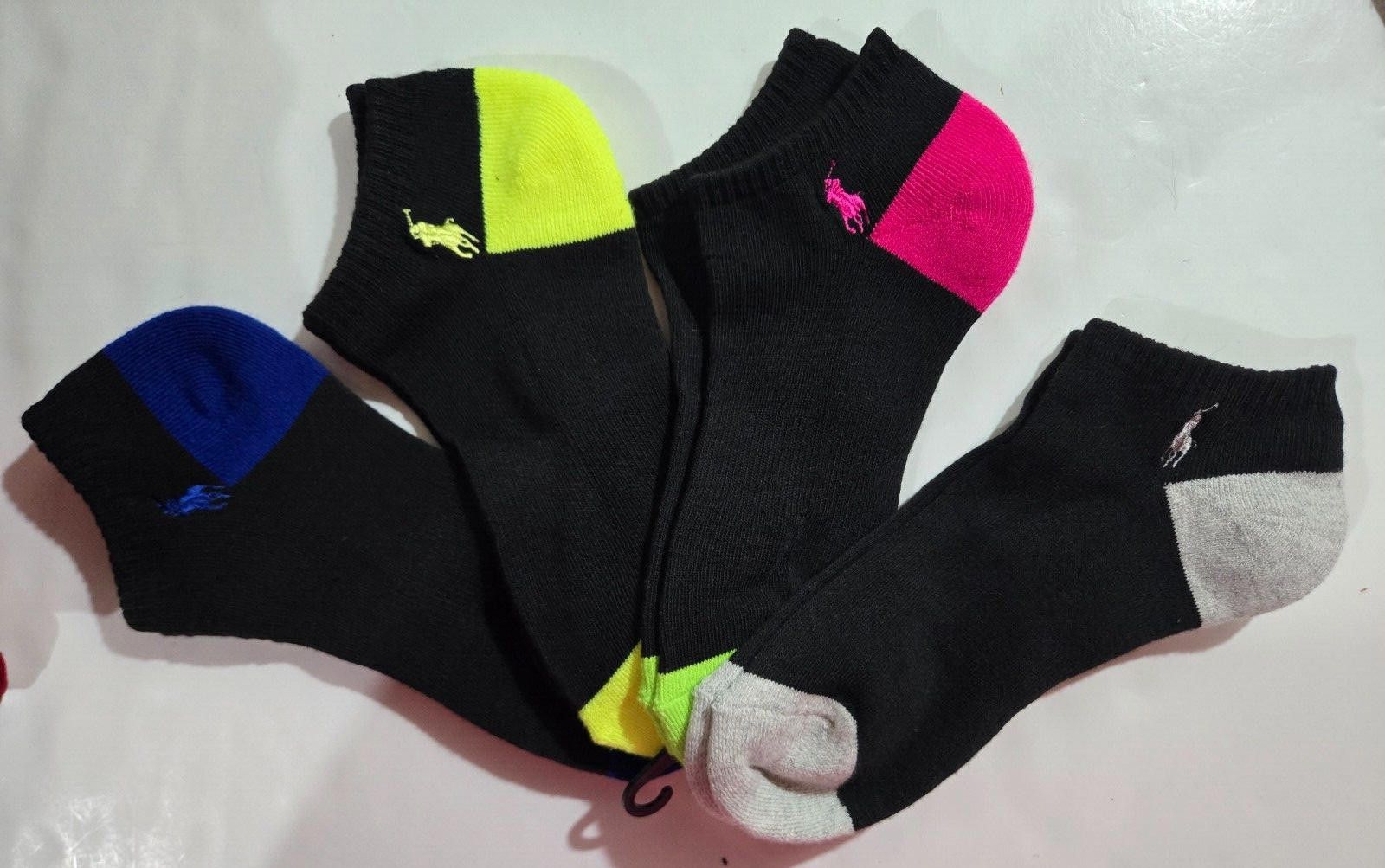 Polo Ralph Lauren Polo Ralph Lauren Low Cut Socks Black Multicolor 4 pack NWT Size ONE SIZE - 3 Thumbnail