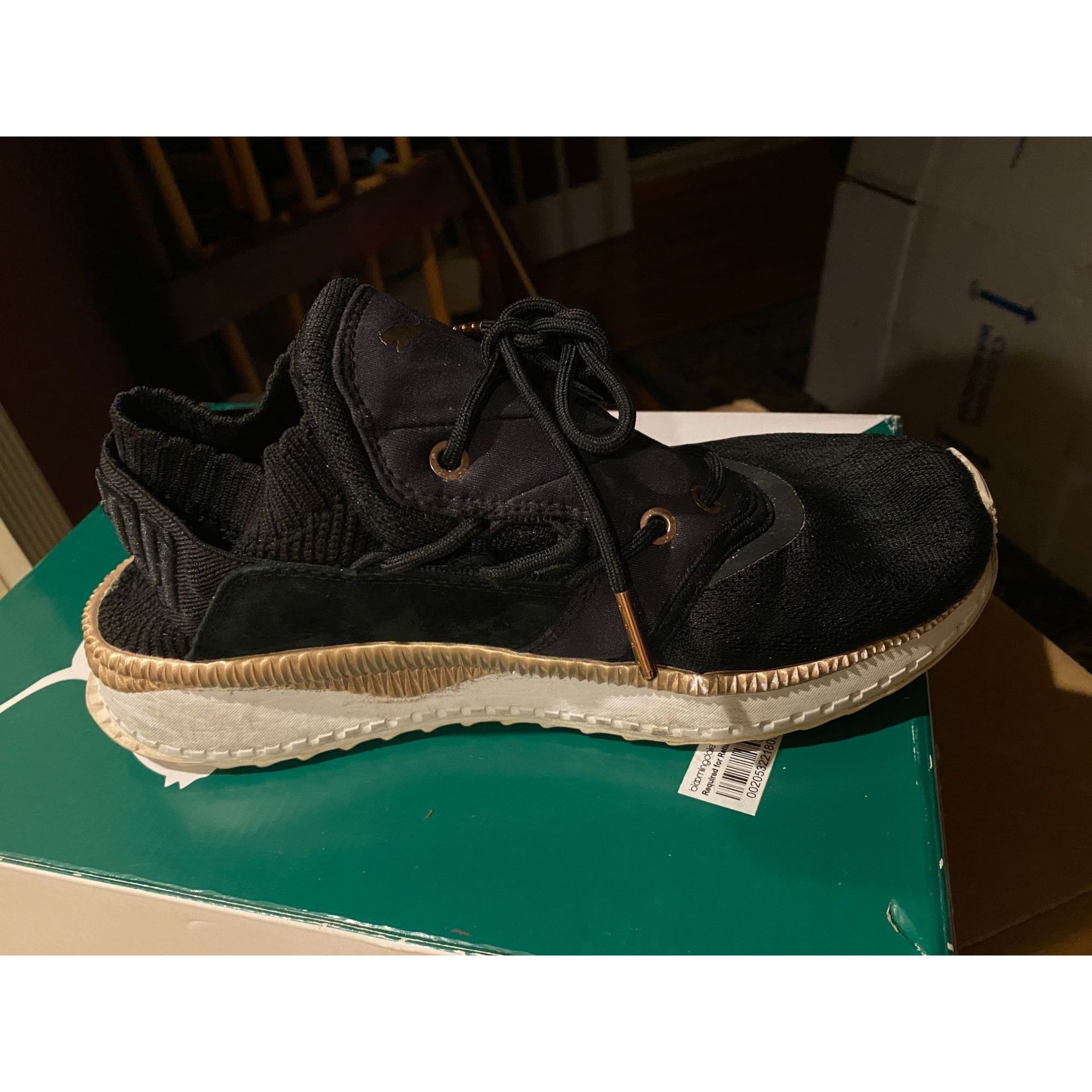 Puma PUMA Tsugi Shinsei Metallic Black Rose Gold Running Shoe Wom Size US 8 / IT 38 - 5 Thumbnail