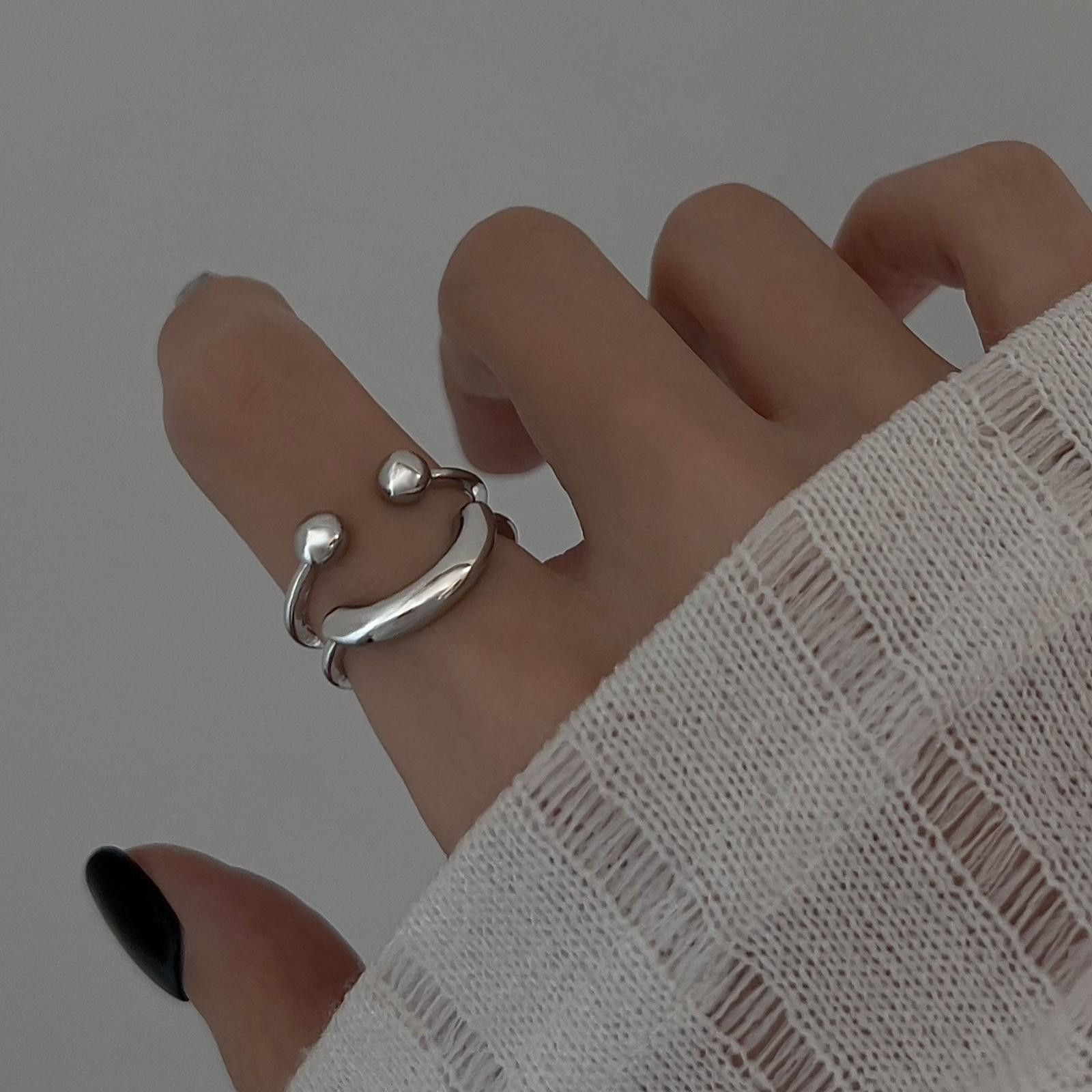 Jewelry Smiley Silver Ring Size ONE SIZE - 3 Thumbnail