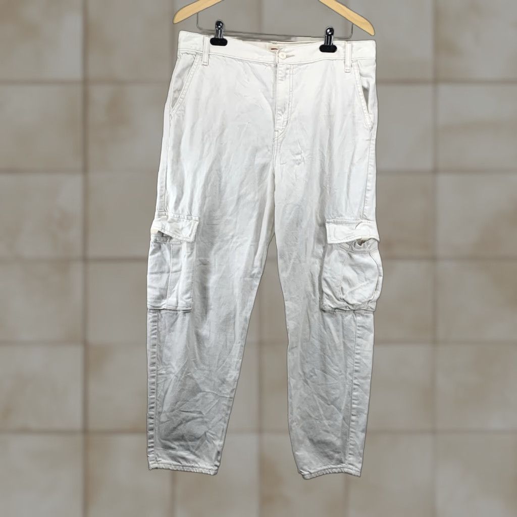 Levi's Levi's Chino Pants 31x28 White Tapered High Rise Cotton Hemp Blend Mens Size US 31 - 1 Thumbnail