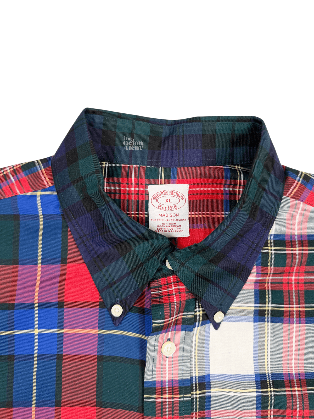Brooks Brothers Brook Brothers Plaid Patchwork Supima Cotton Buttondownt Size US XL / EU 56 / 4 - 4 Thumbnail
