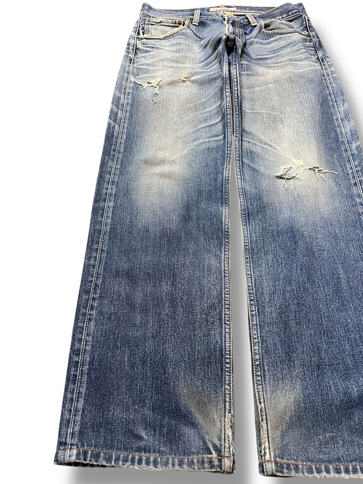 Levi's Vintage Clothing Vintage Levi’s 503 Blue Indigo Ripped Distressed Denim Size US 33 - 3 Thumbnail