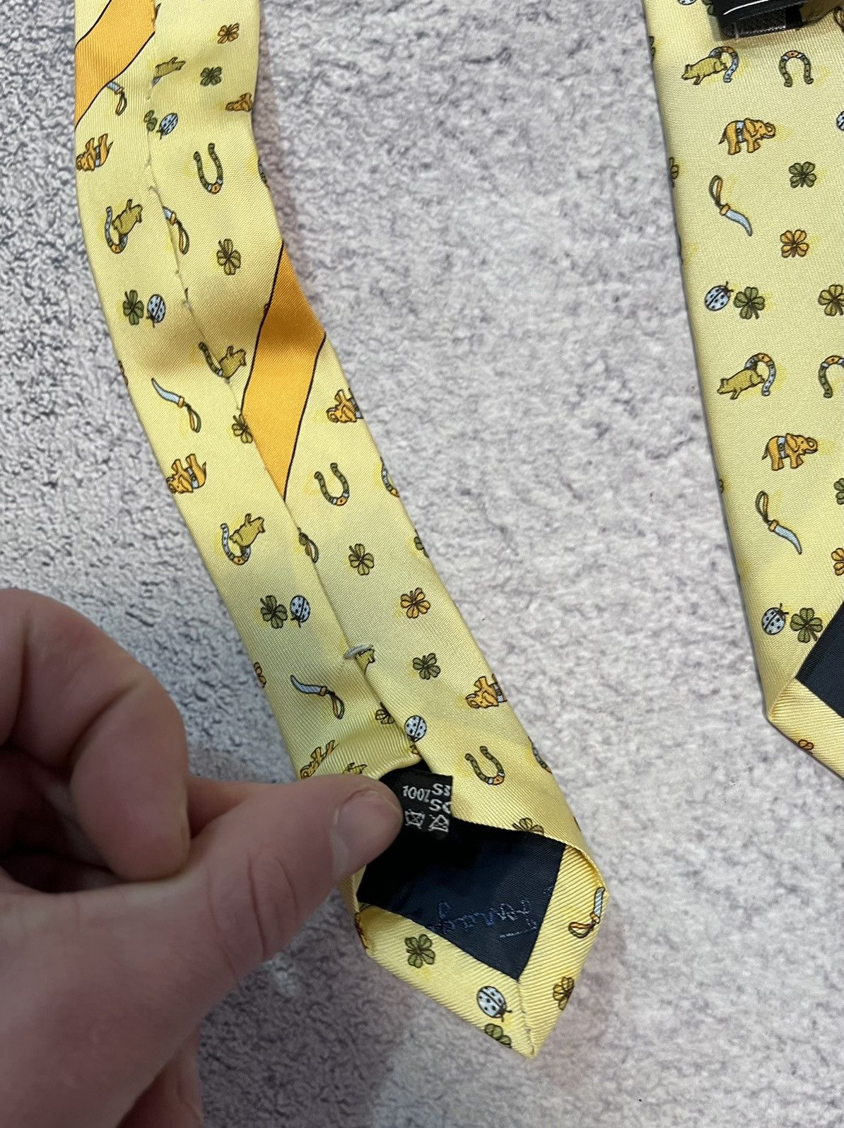 Salvatore Ferragamo Salvatore Ferragamo Tie 100% Silk Monogram Floral Animals Size ONE SIZE - 7 Thumbnail