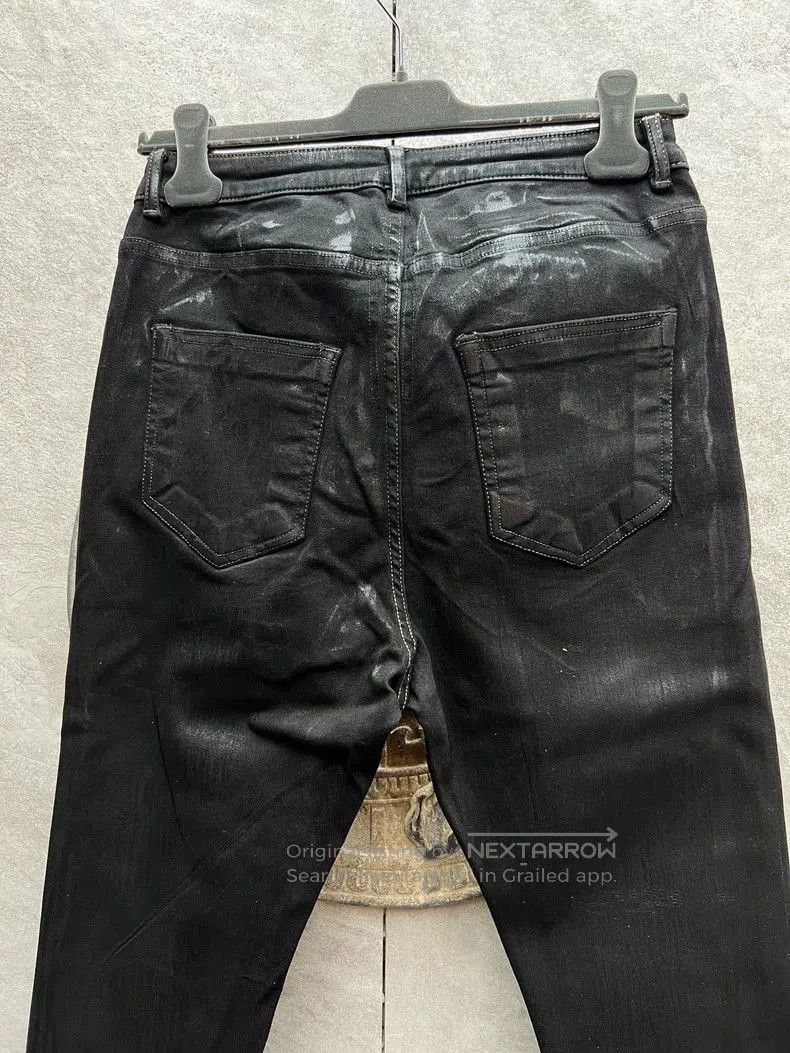 Rick Owens black waxed coated denim jeans by Rick Owens. Size US 30 / EU 46 - 4 Thumbnail