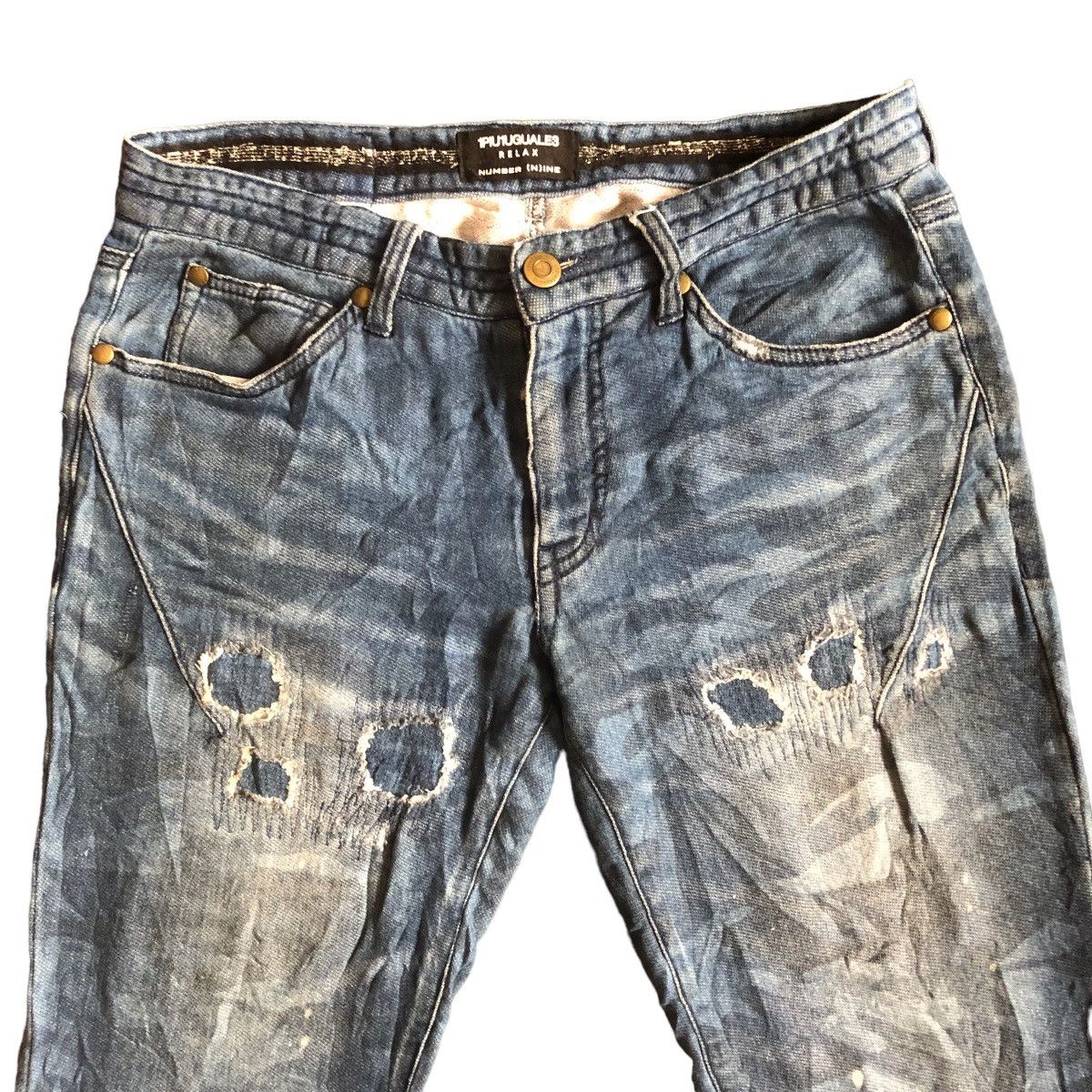Number (N)ine Number Nine X 1PIU1UGUALE3 Camo Distress Skinny Pants Size US 30 / EU 46 - 2 Thumbnail