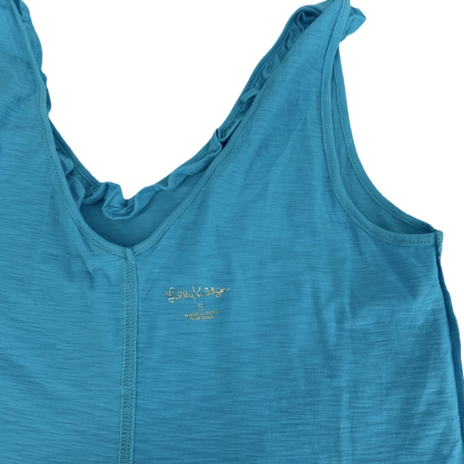 Lilly Pulitzer NWOT Lilly Pulitzer Gigi Ruffle Tank Top Lunar Blue Size S Size S / US 4 / IT 40 - 5 Thumbnail