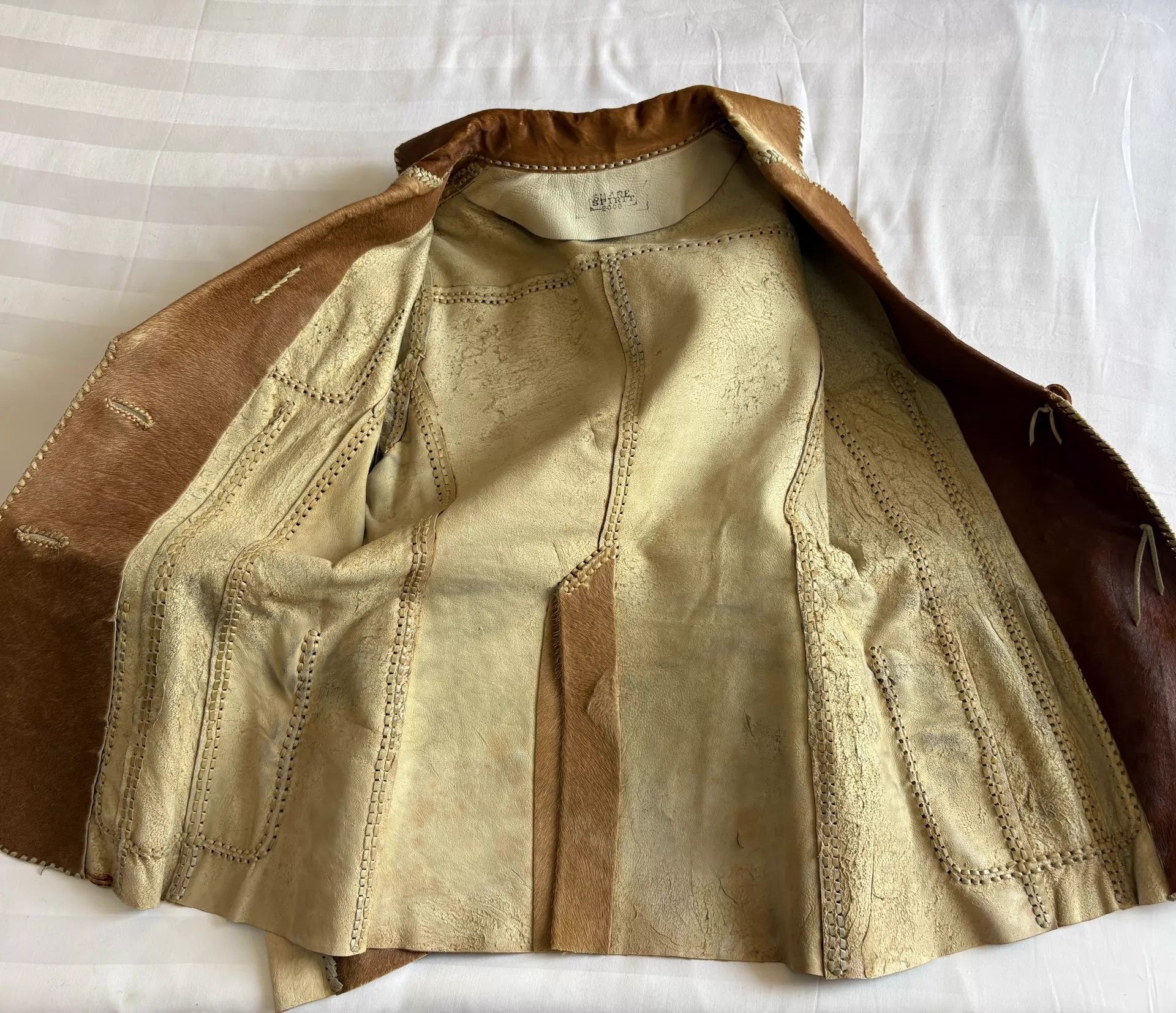 Other Vintage Japanese Strappy-Fur Paneled Leather Blazer Rare Size XS / US 0-2 / IT 36-38 - 8 Thumbnail