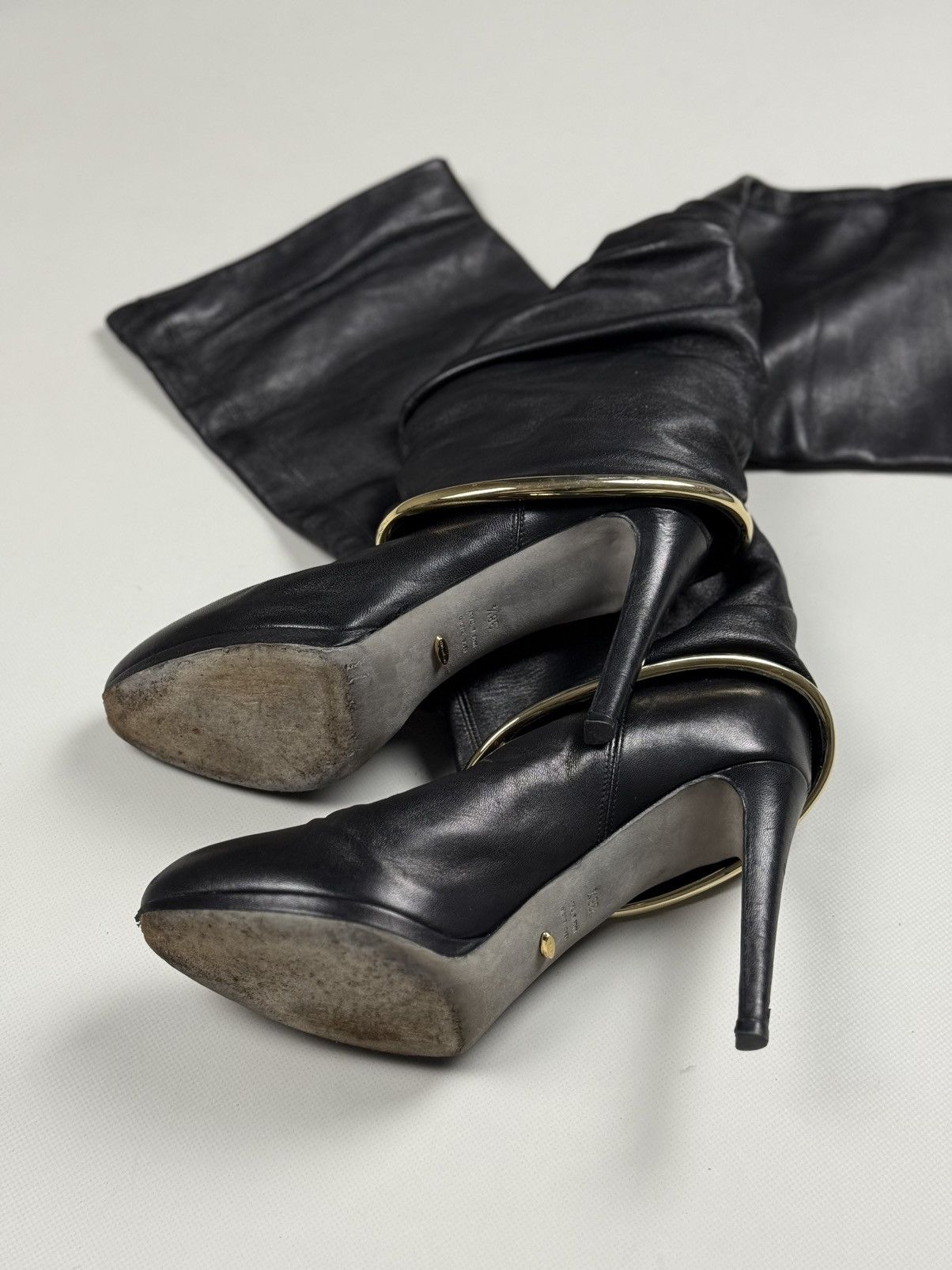 Sergio Rossi Sergio Rossi Ladies Leather Over The Knee Heeled Boots Size US 8.5 / IT 38.5 - 10 Thumbnail