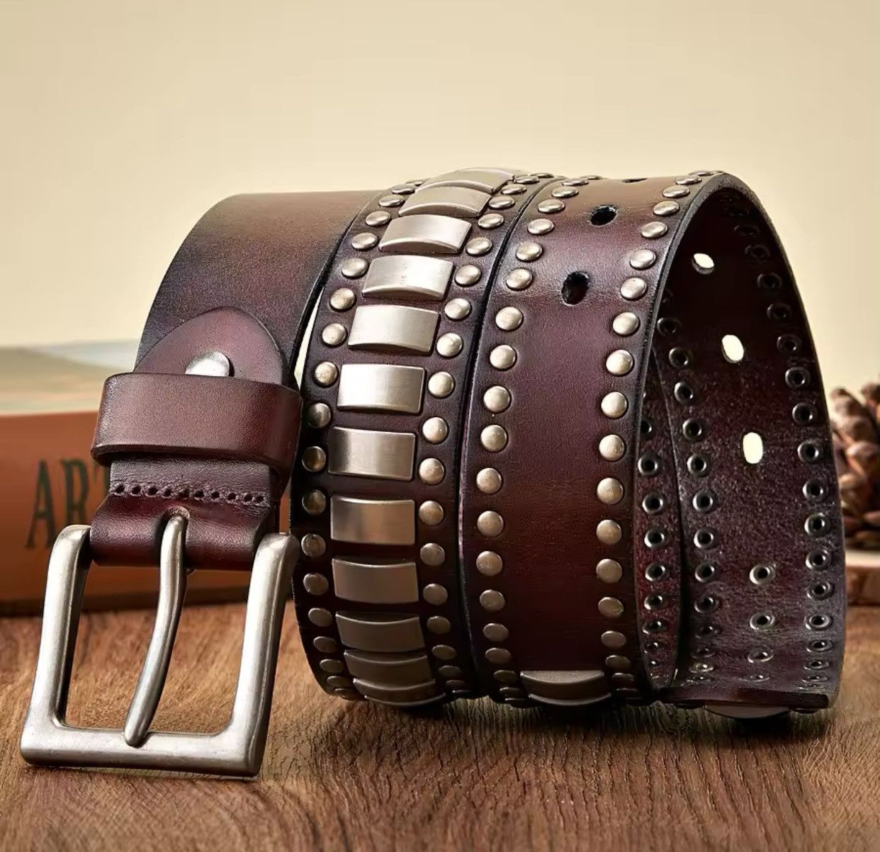 Genuine Leather × Japanese Brand Genuine Leather Metal Pin Buckle Men Belt Size ONE SIZE - 2 Thumbnail