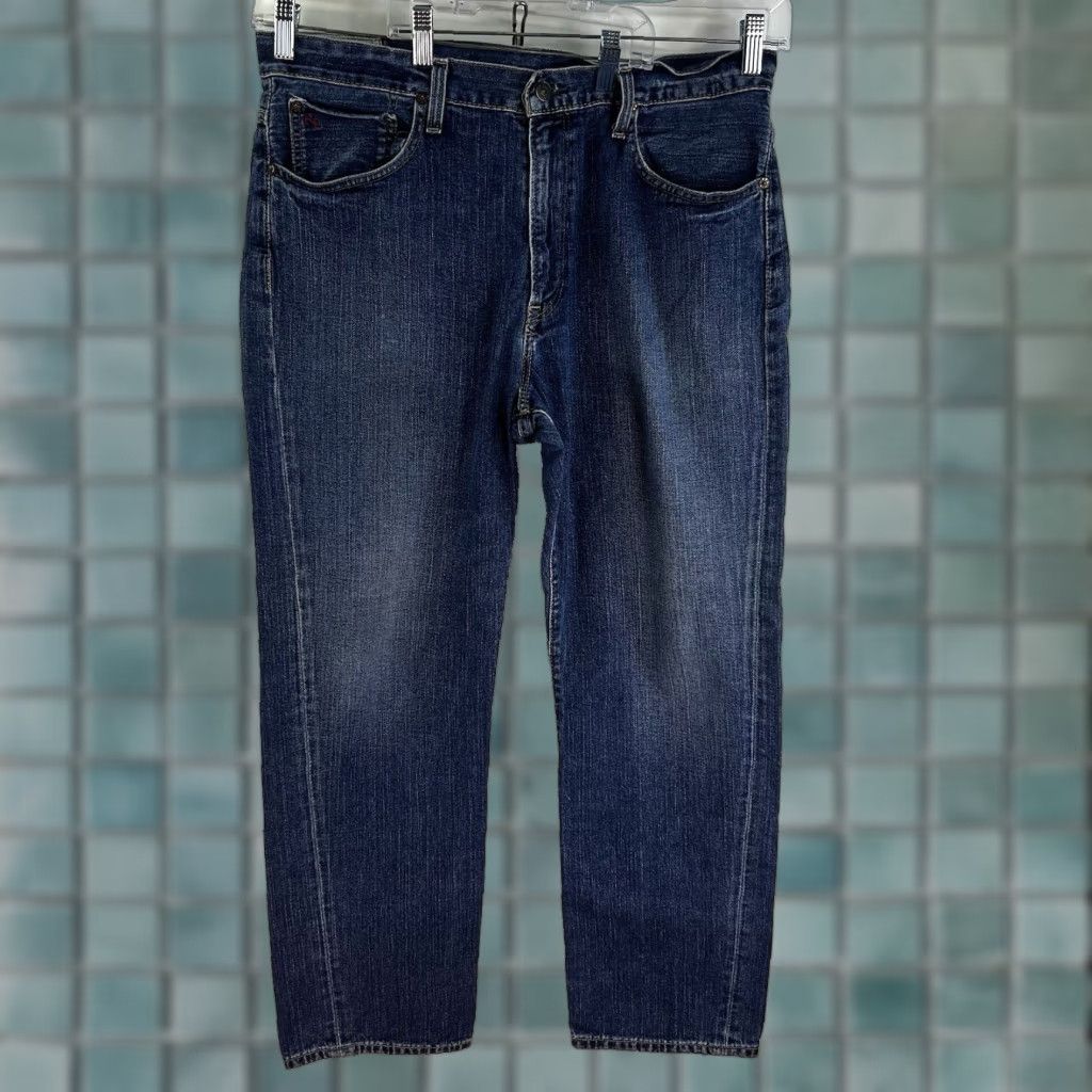 Polo Ralph Lauren VINTAGE Polo Ralph Lauren Jeans Men 34x30 Dark Wash Straight Fit 90s Logo Denim Size US S / EU 44-46 / 1 - 1 Thumbnail