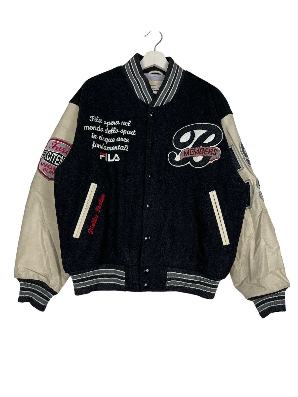 Fila 🔥 VINTAGE FILA STADIUM VARSITY BOMBER JACKET Size US L / EU 52-54 / 3 - 4 Thumbnail