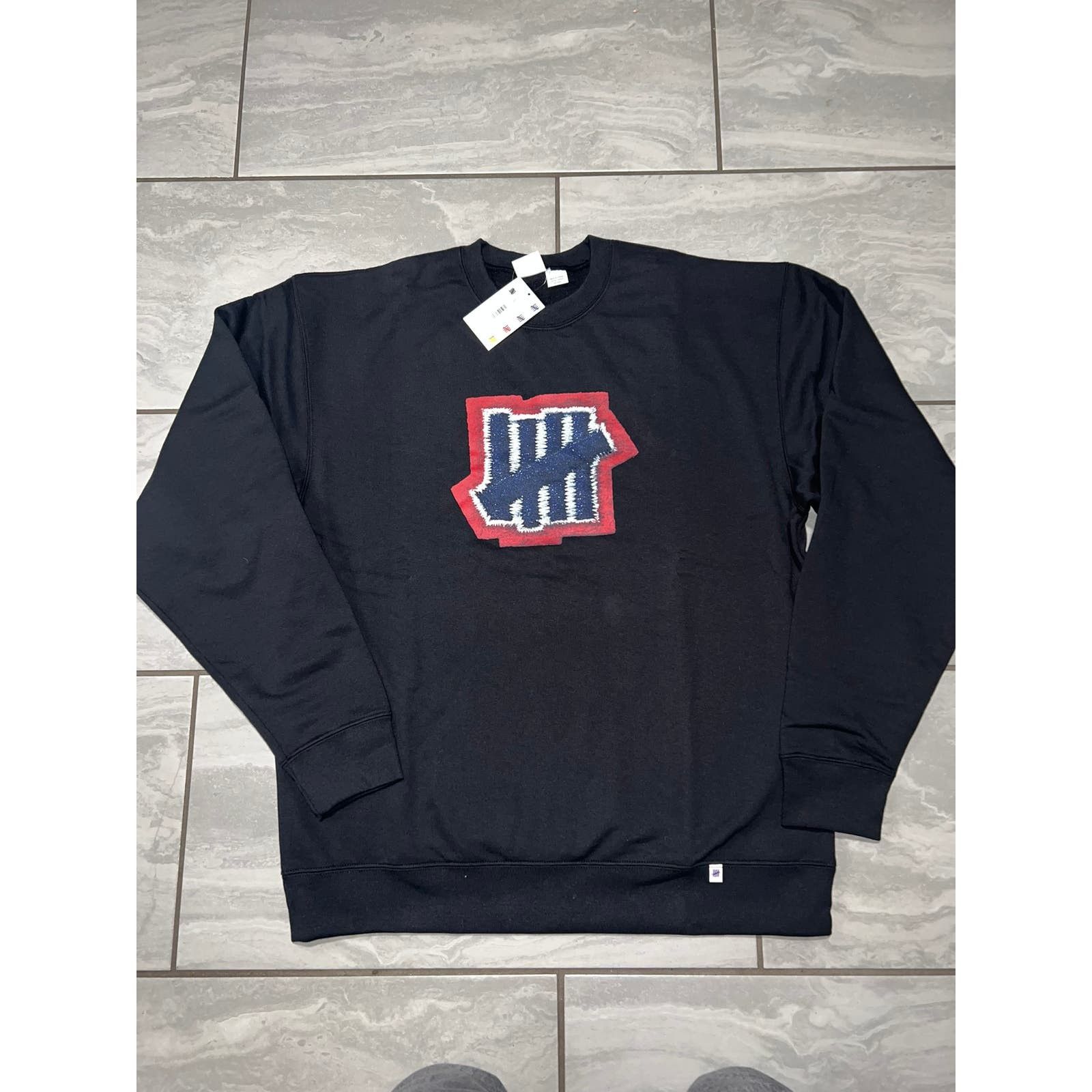 image of Undefeated Crewneck Signature Logo Black Xl, Men's