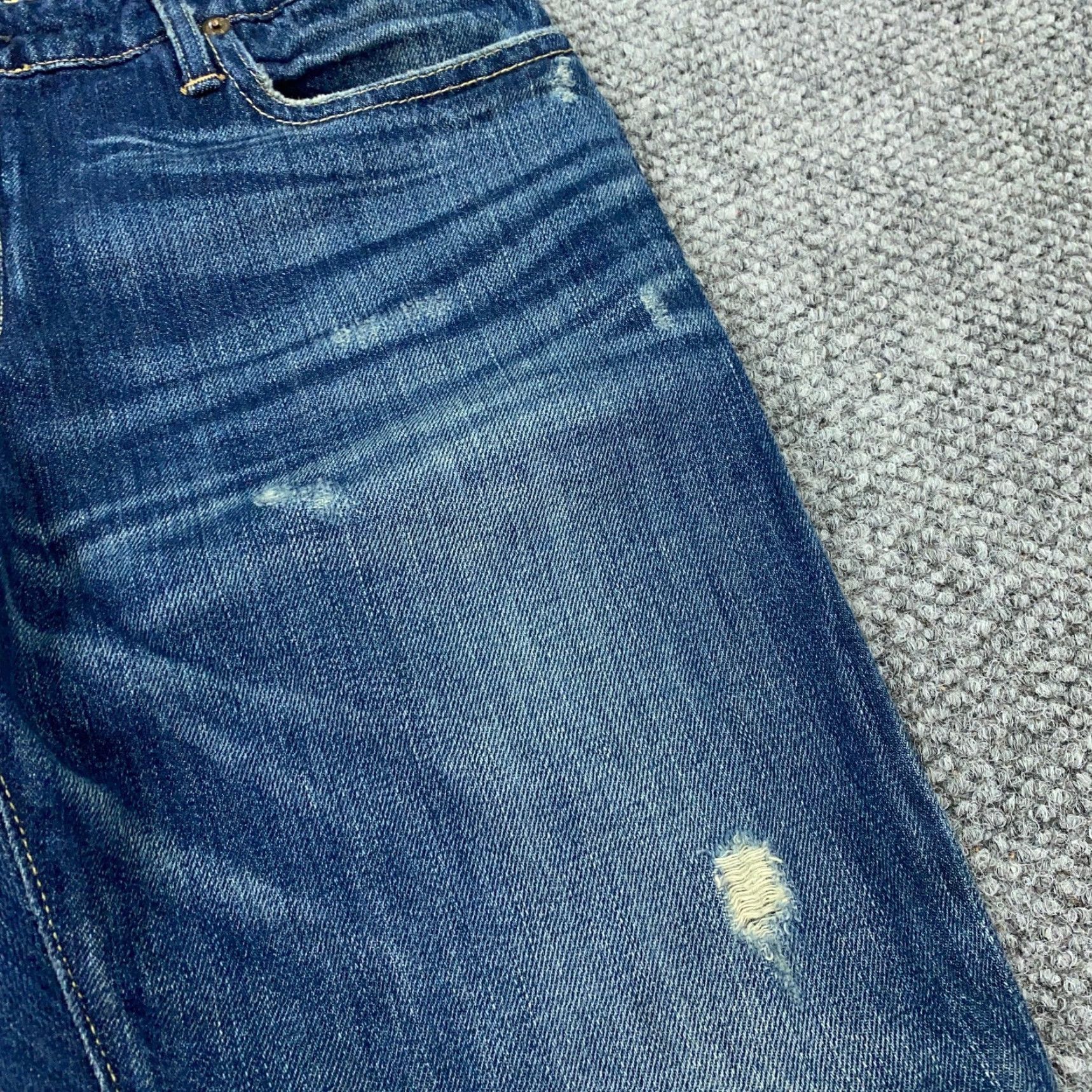 Polo Ralph Lauren VINTAGE Polo Ralph Lauren Jeans Womens Size 30 Slim Boyfriend Distressed Mid Rise Blue Denim Size 33" - 4 Thumbnail