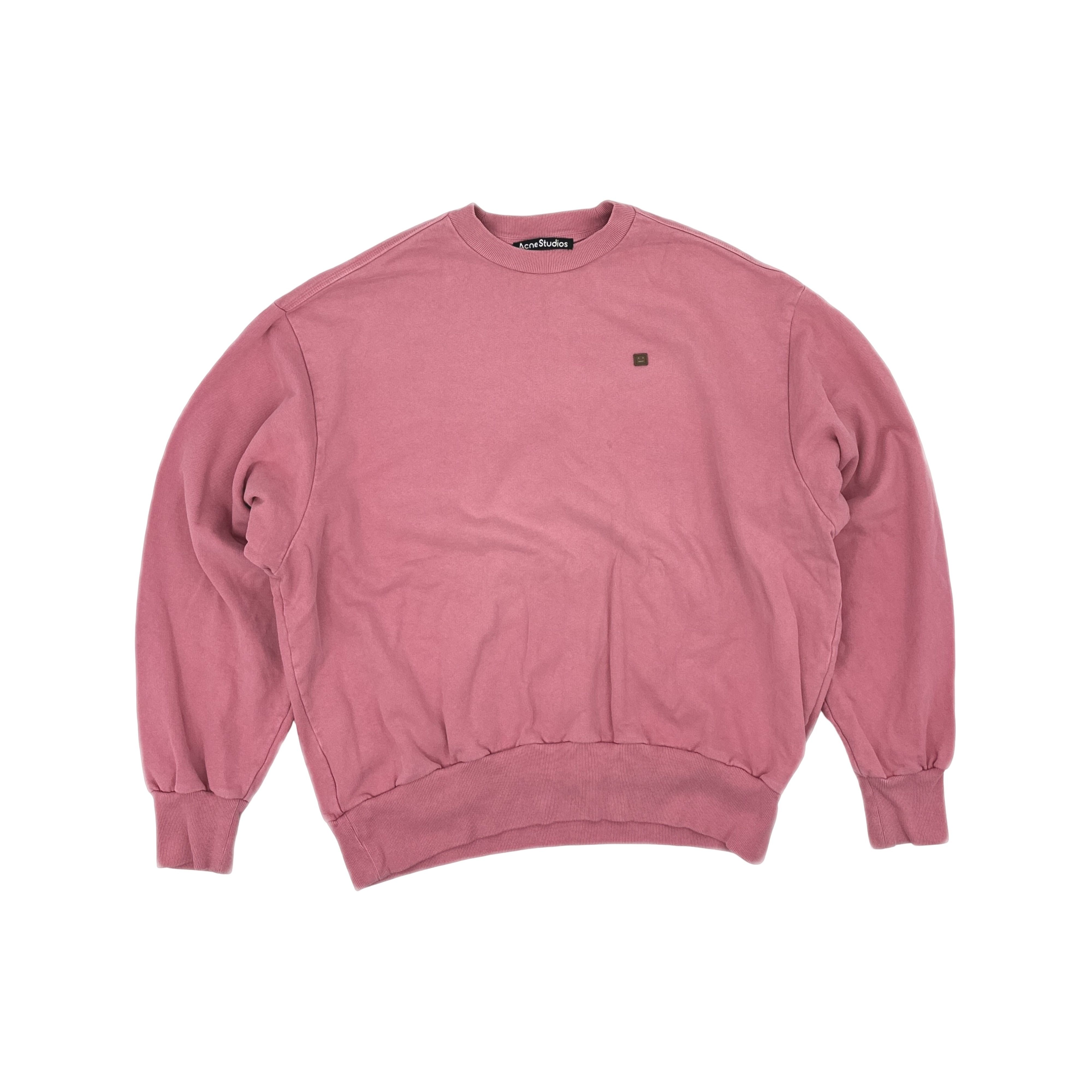 Acne Studios Acne Studios Bubblegum Pink Face Logo Sweatshirt M Size US M / EU 48-50 / 2 - 1 Thumbnail
