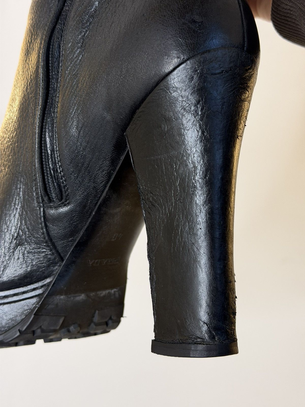 Prada Vintage 00s Prada Leather High Boots Black Woman‘s Size 40 Size US 10 / IT 40 - 14 Thumbnail