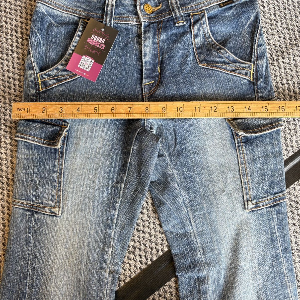 If Six Was Nine Flare Cargo Jeans Blue Denim Georgia Love Size 26’ Size 26" / US 2 / IT 38 - 19 Thumbnail