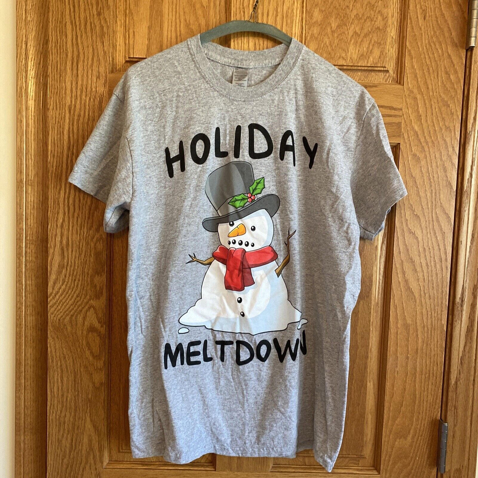 Gildan Holiday Meltdown T Shirt Men's Size M Christmas Snowman gre Size US M / EU 48-50 / 2 - 1 Thumbnail