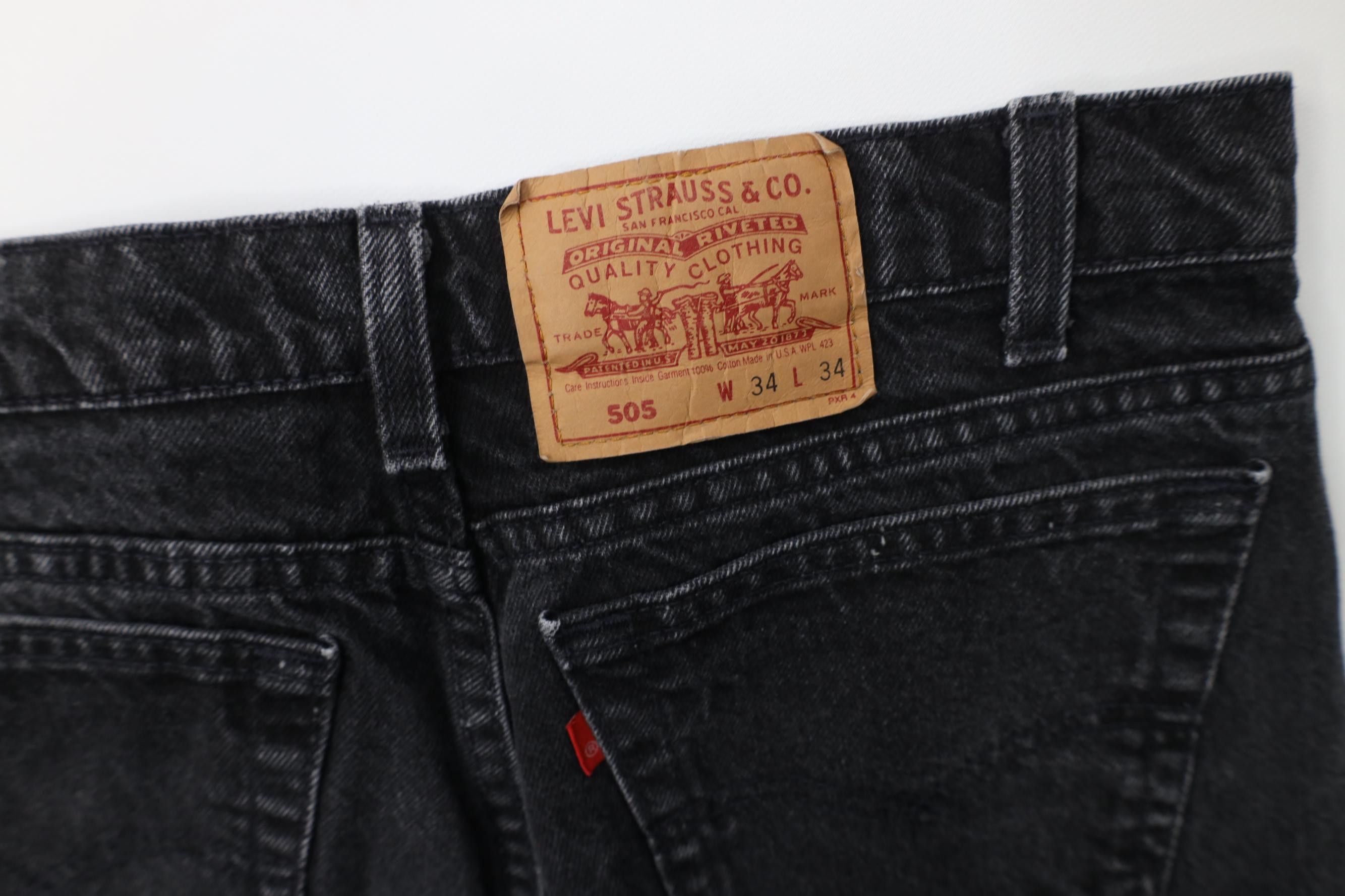 Levi's Vintage 90s Levis 505 Regular Straight Leg Jeans Black USA Size US 34 / EU 50 - 14 Thumbnail