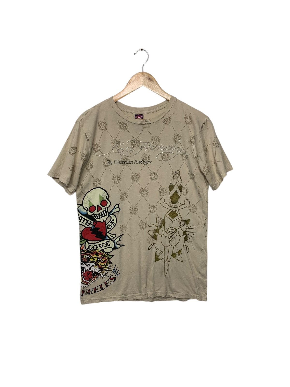 Ed Hardy Ed Hardy By Cristian Audigier Skull Fullprint T Shirt Size US M / EU 48-50 / 2 - 1 Thumbnail