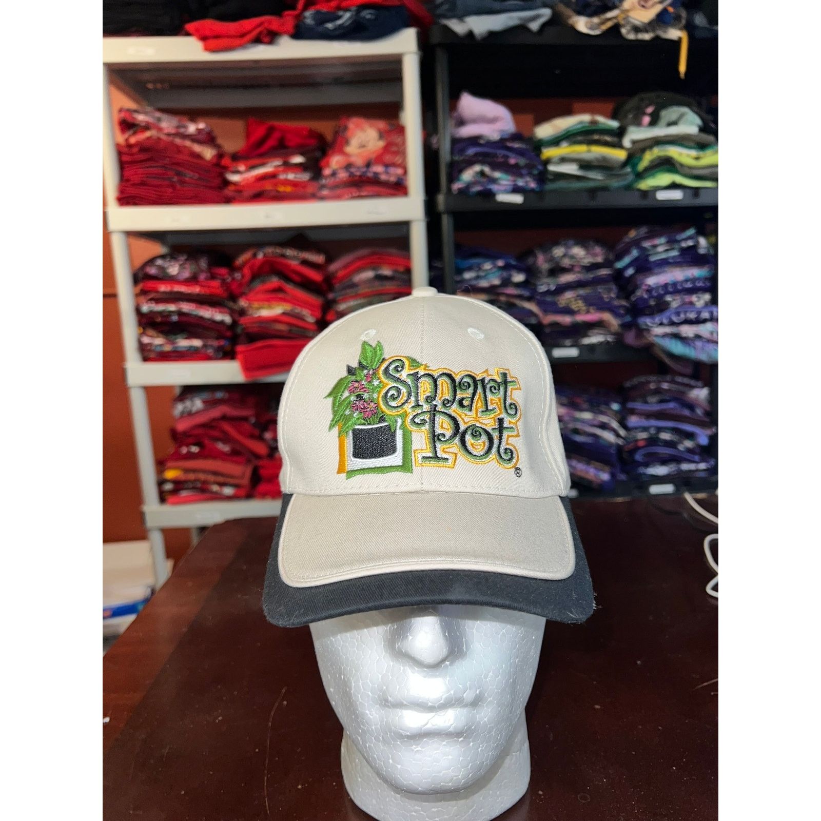 Vintage Smart Pot Hat Fabric Planters White Cap Graphic Headwear OS Size ONE SIZE - 1 Thumbnail