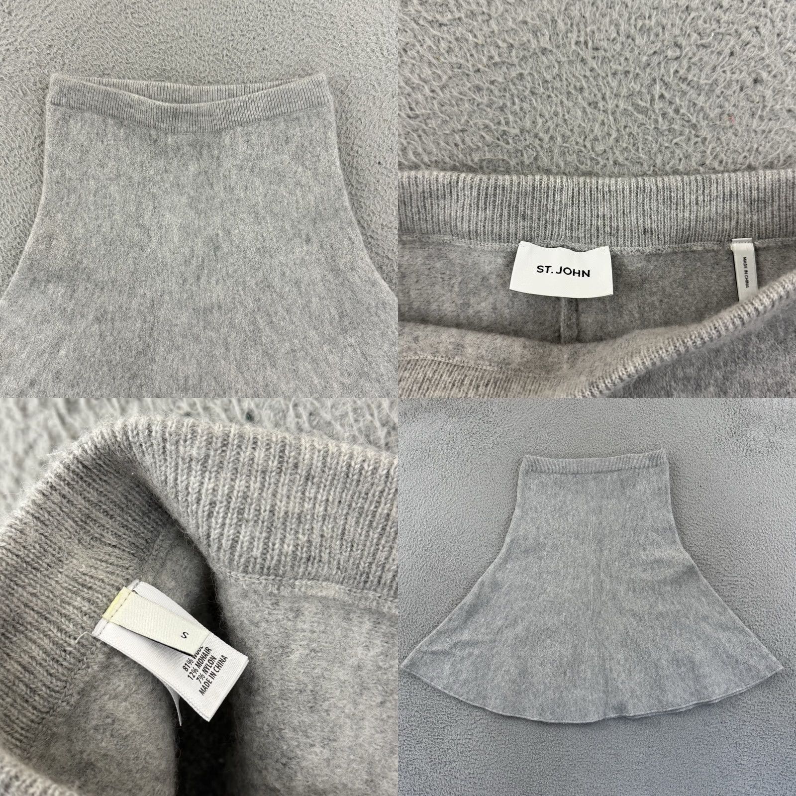 St. John VINTAGE ST. JOHN Collection Skirt Wrap Womens Small Gray 2 Piece Wool Mohair Shawl Knit Set Size 28" / US 6 / IT 42 - 9 Thumbnail