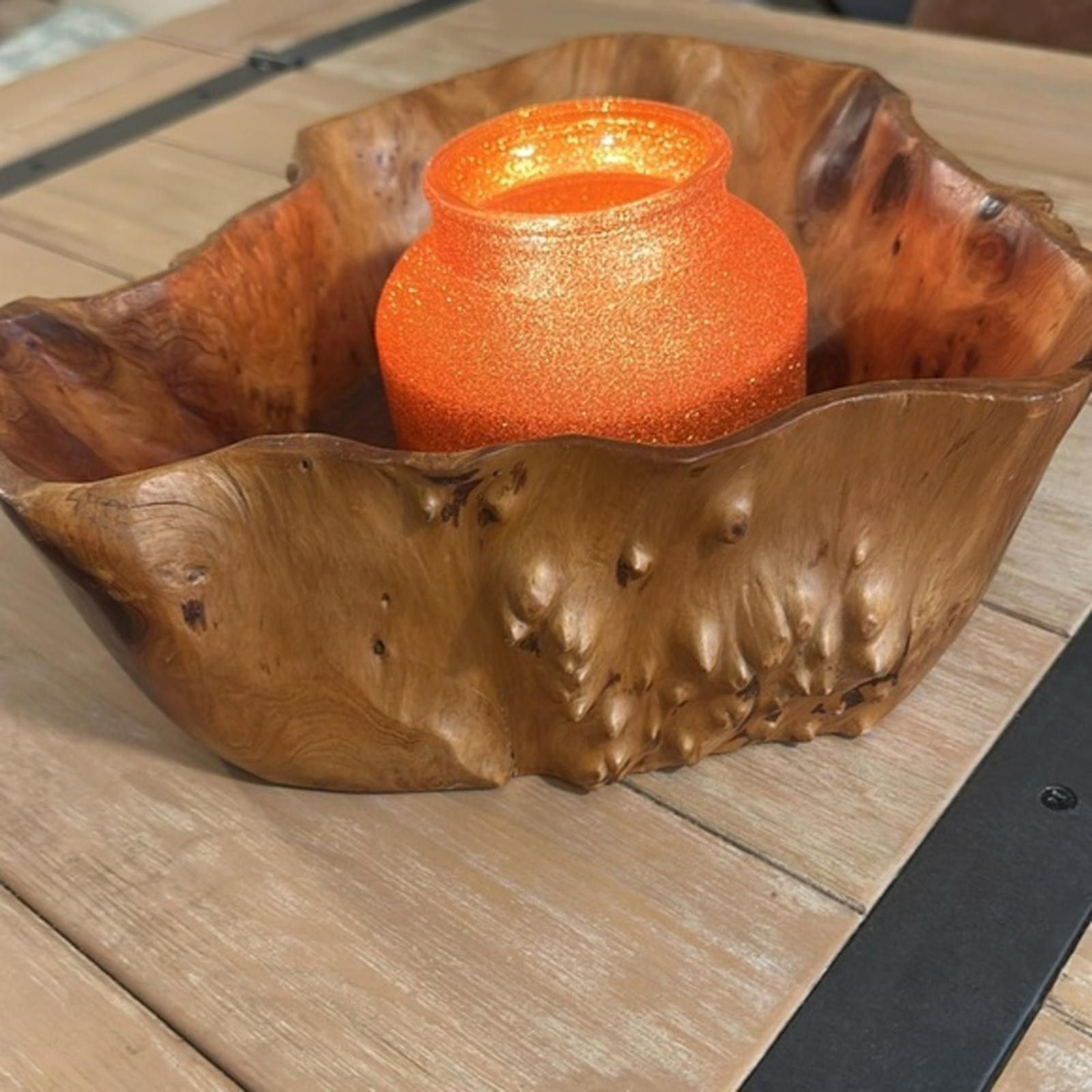 Vintage Stunning Burlwood Birdseye Wooden Bowl Vintage 12.5” Size ONE SIZE - 1 Thumbnail