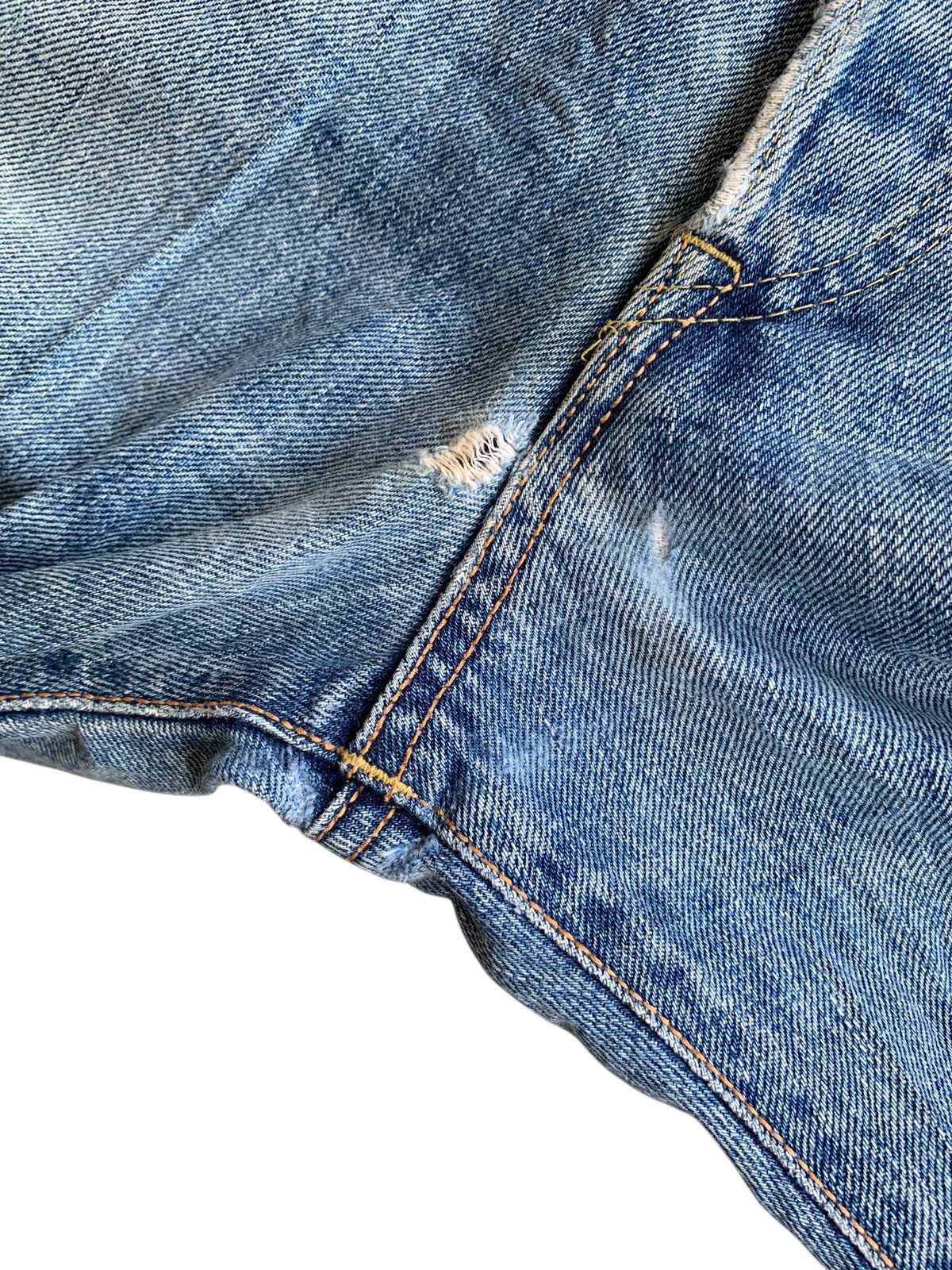 Edwin × Kapital × Vintage VINTAGE EDWIN SELVEDGE 505X BUTTON FLY DISTRESSED DENIM Size US 30 / EU 46 - 22 Thumbnail