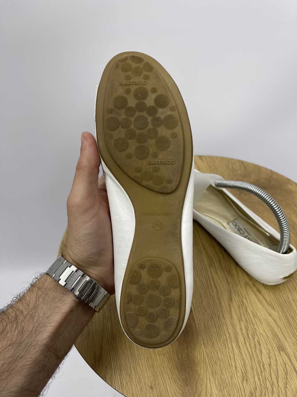 Jimmy Choo JIMMY CHOO flat pumps size 38.5 WHITE Leather ladies shoes Size US 8.5 / IT 38.5 - 6 Thumbnail
