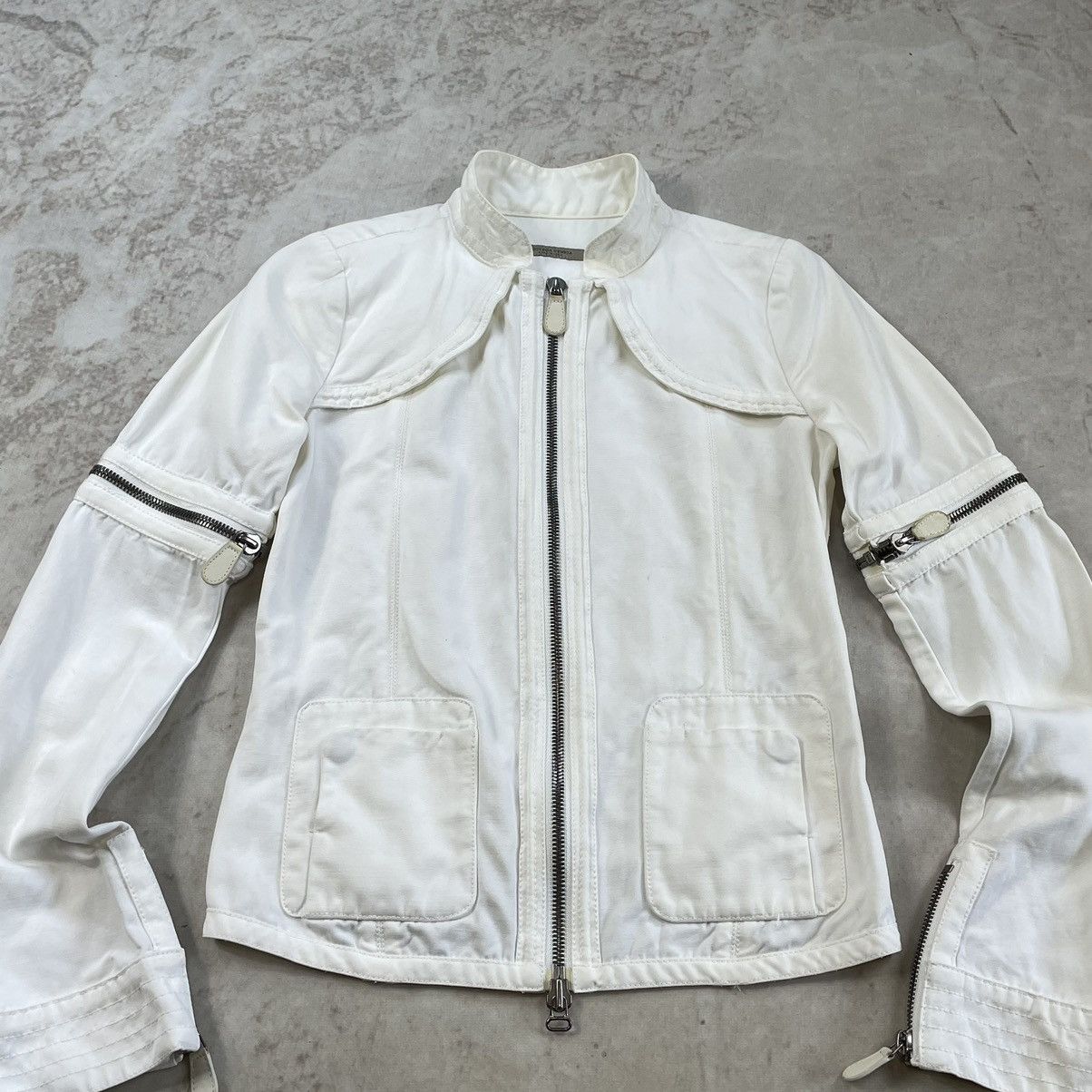 Bottega Veneta Bottega Veneta Zip Biker Transformer Off White Jacket Size S / US 4 / IT 40 - 5 Thumbnail