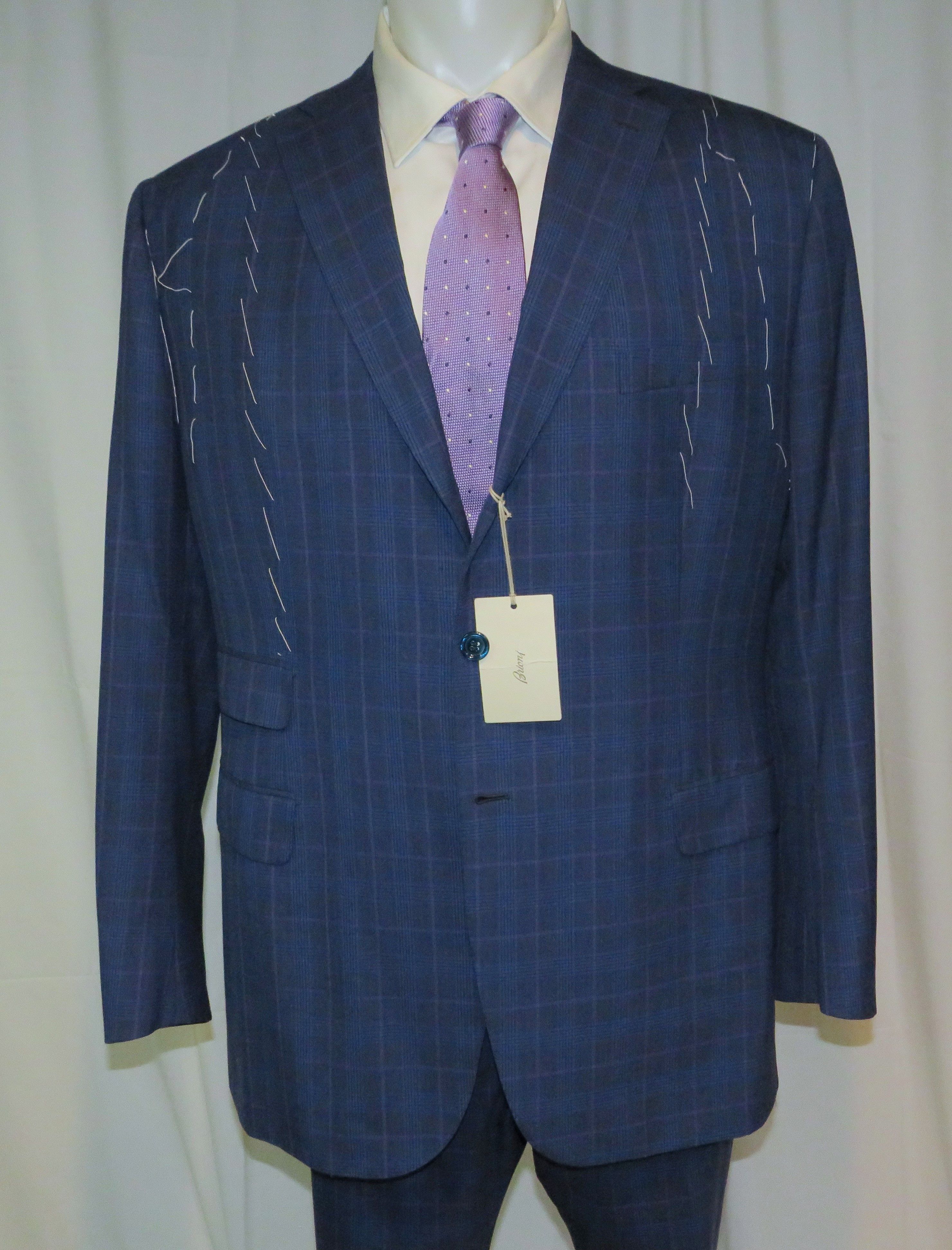 Brioni Brunico Blue Plaid Three Button Suit 44L NWT $11,675 Size 44L - 3 Thumbnail