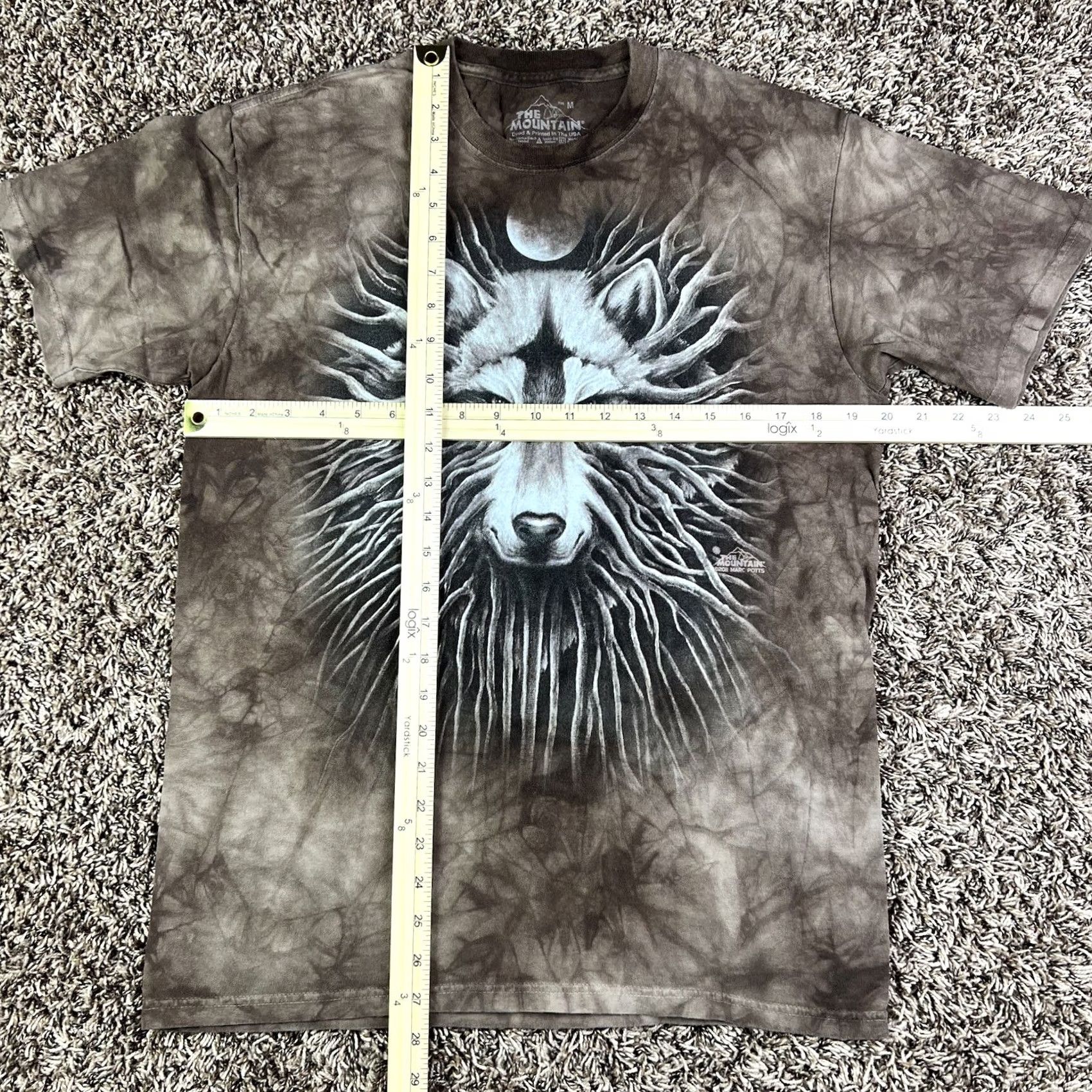 The Mountain The Mountain Wolf Moon Graphic T-Shirt Medium Tie-Dye Brown Big Graphic Print S/M Unisex Adults Mens Womens Size US M / EU 48-50 / 2 - 6 Thumbnail